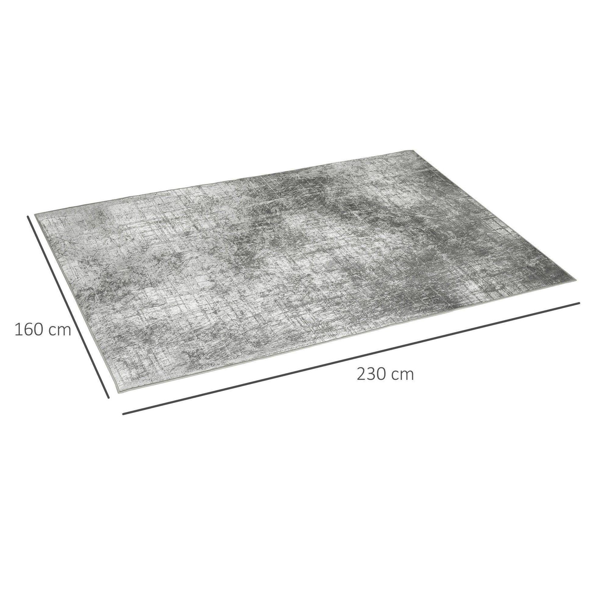 HOMCOM Grey Rug, Modern Abstract Area Rugs - ALL4U RETAILER LTD