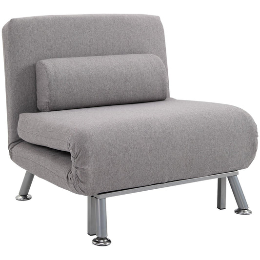 HOMCOM Grey Sleeper Sofa - ALL4U RETAILER LTD
