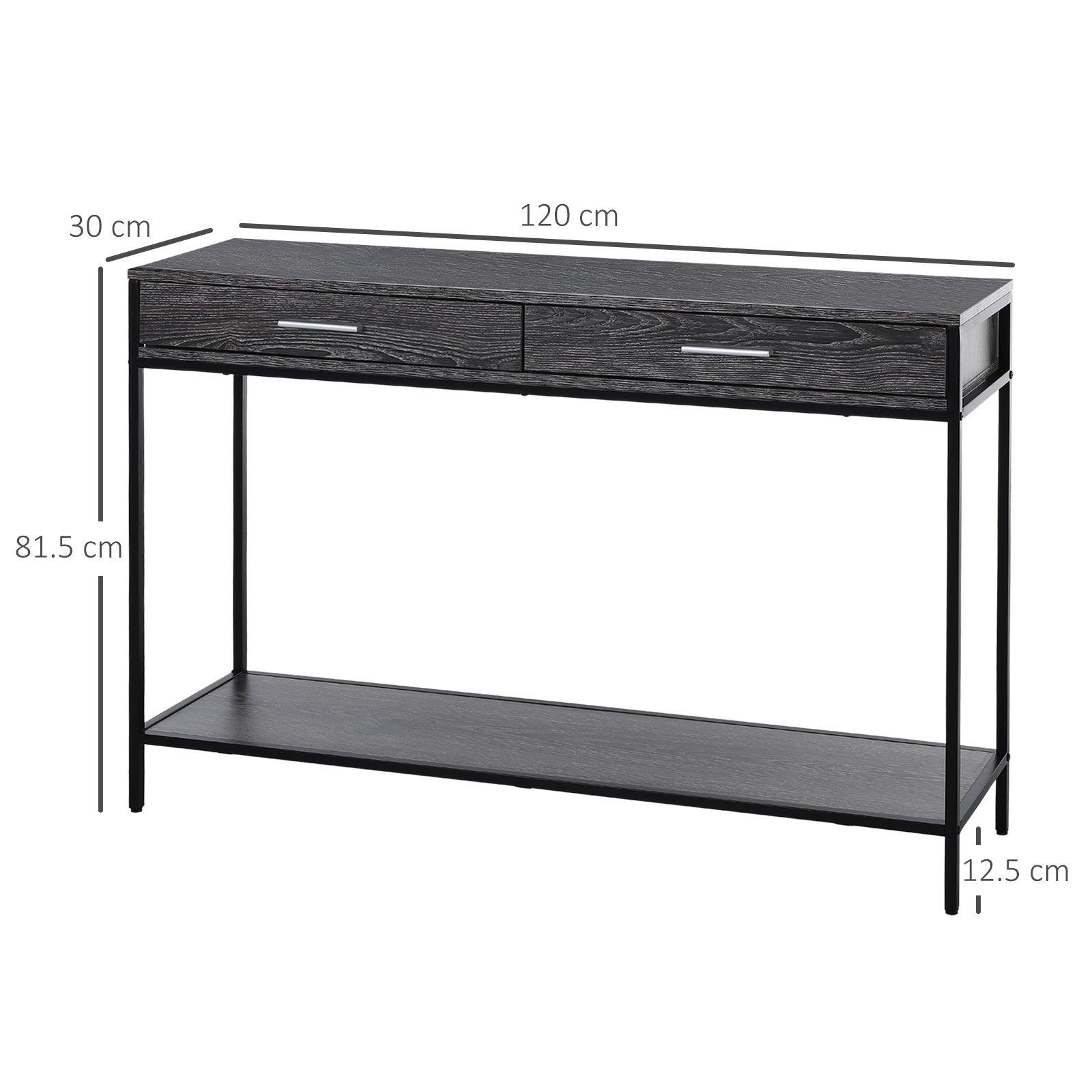 HOMCOM Grey Wood Console Table: Minimalist Style - ALL4U RETAILER LTD