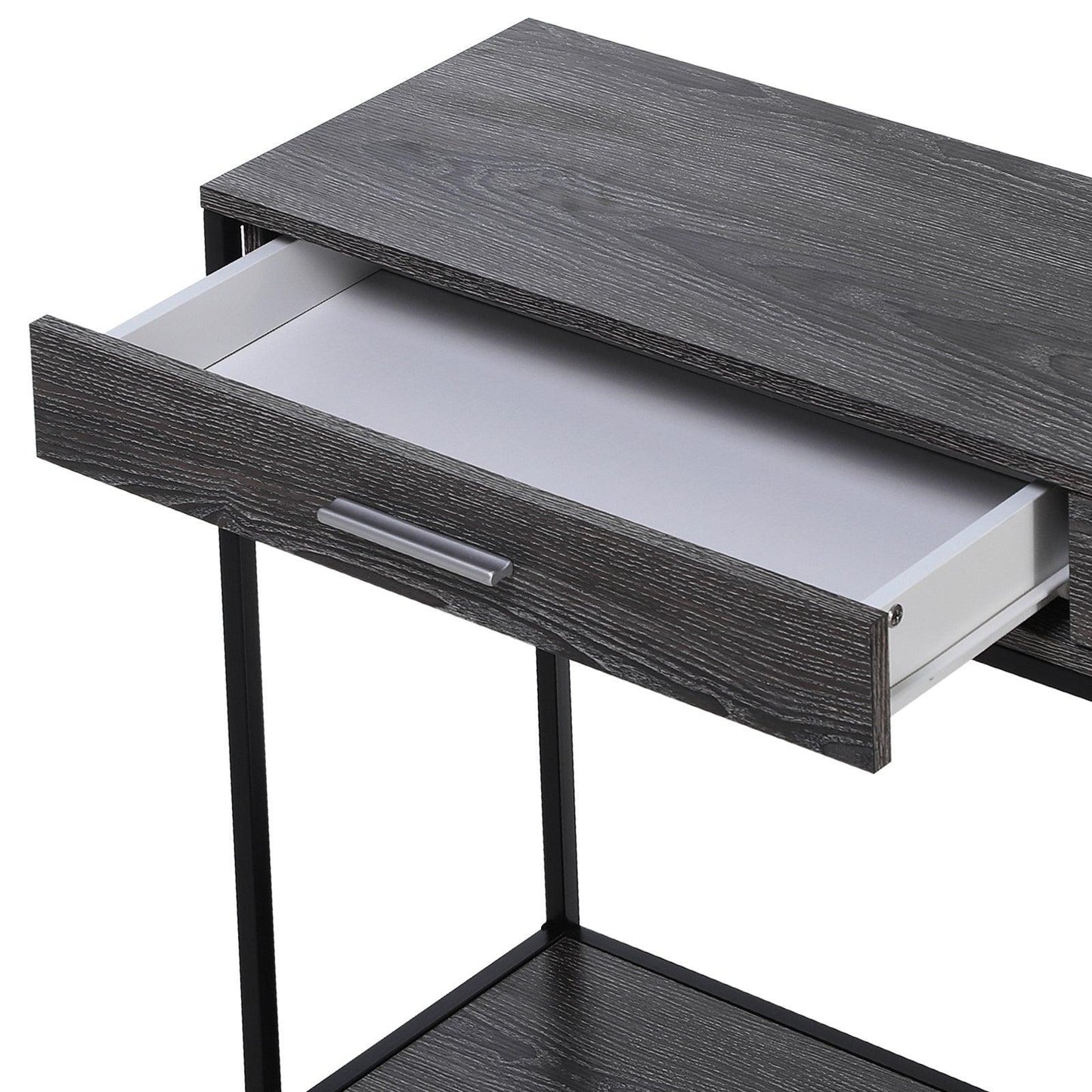 HOMCOM Grey Wood Console Table: Minimalist Style - ALL4U RETAILER LTD