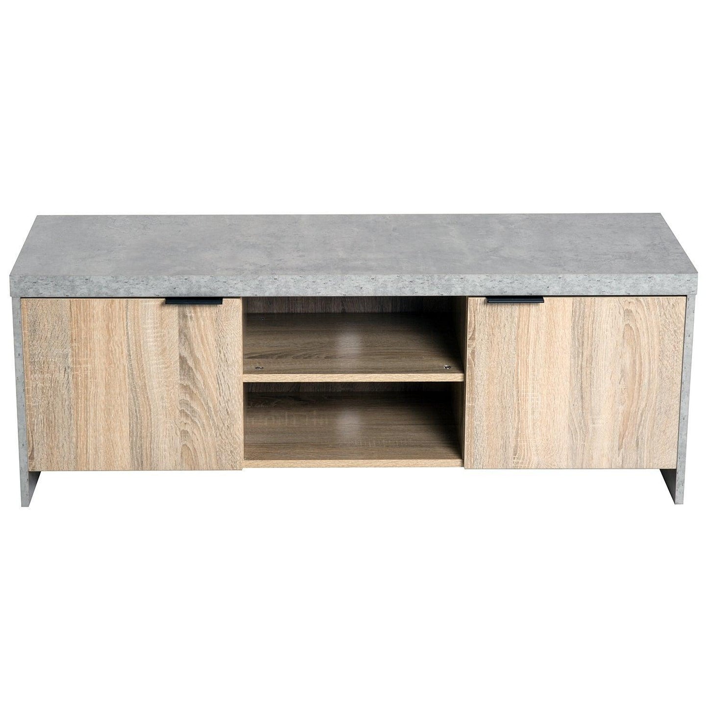 HOMCOM Grey Wooden TV Stand - Storage & Entertainment - ALL4U RETAILER LTD