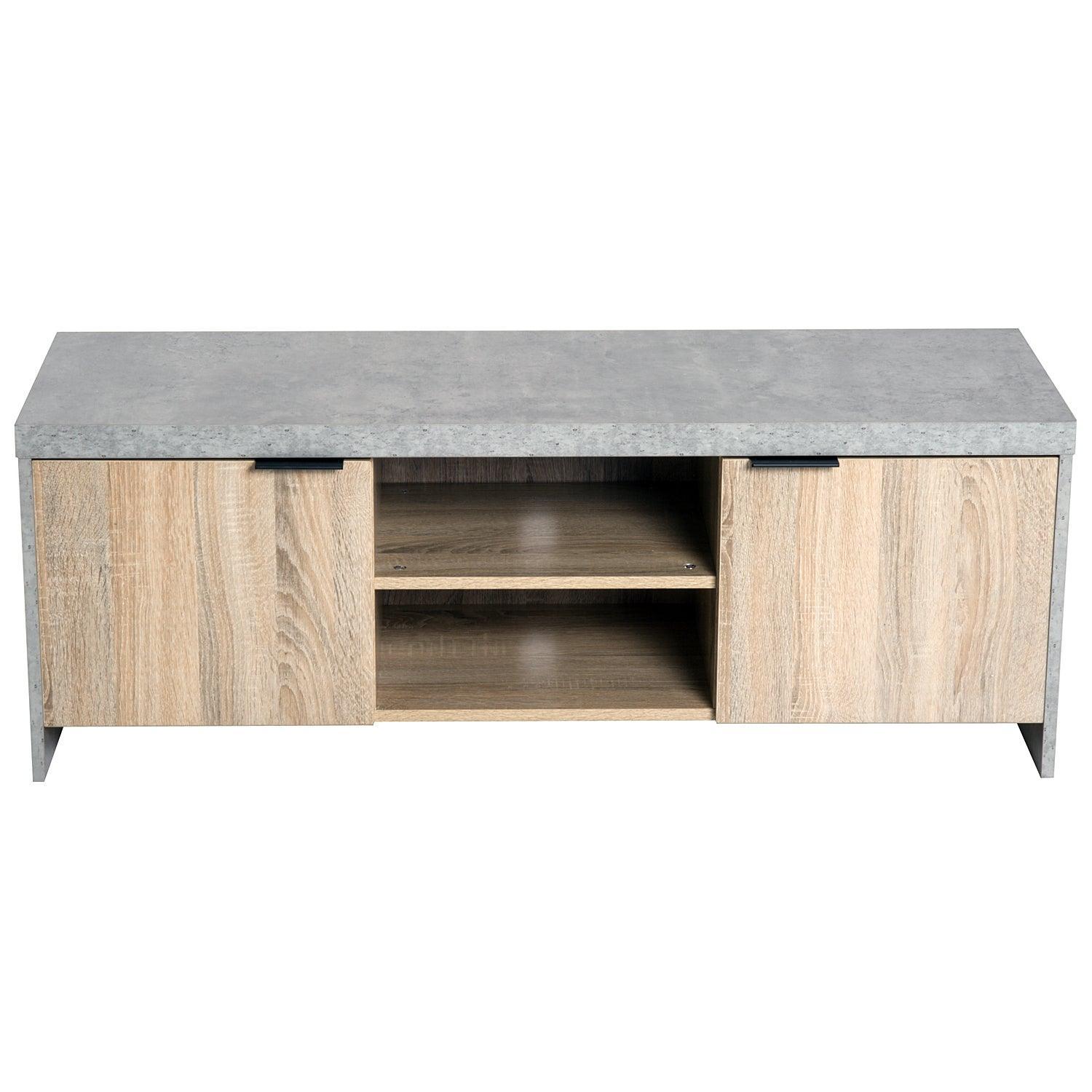 HOMCOM Grey Wooden TV Stand - Storage & Entertainment - ALL4U RETAILER LTD