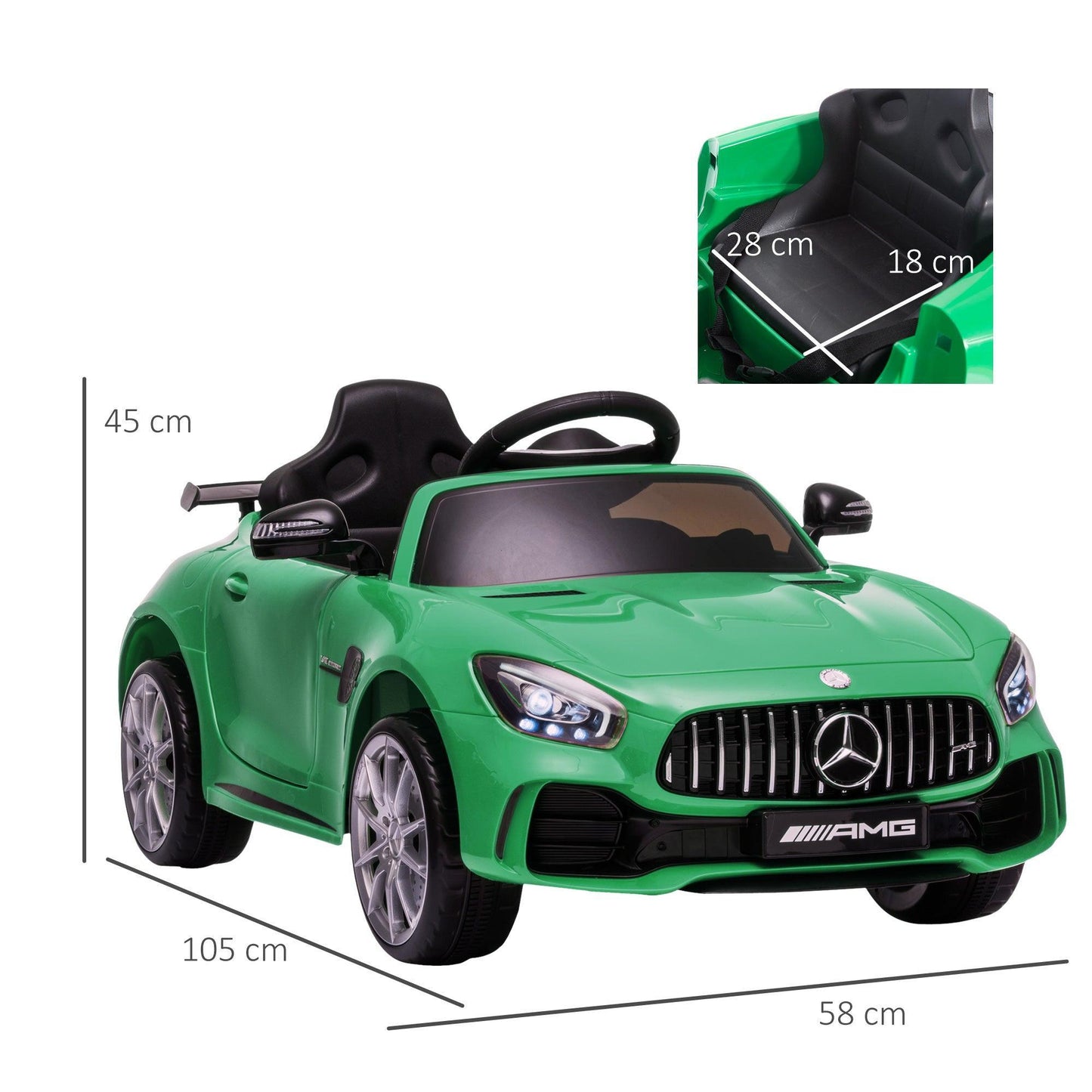 HOMCOM GTR Ride-On Car for Kids | Green - ALL4U RETAILER LTD