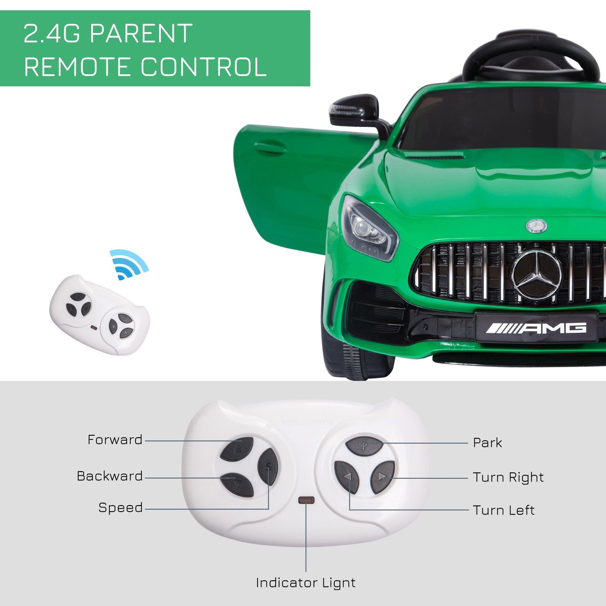 HOMCOM GTR Ride-On Car for Kids | Green - ALL4U RETAILER LTD