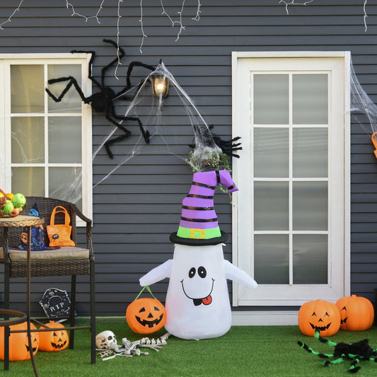 HOMCOM Halloween Inflatable Witch Ghost Decoration - ALL4U RETAILER LTD
