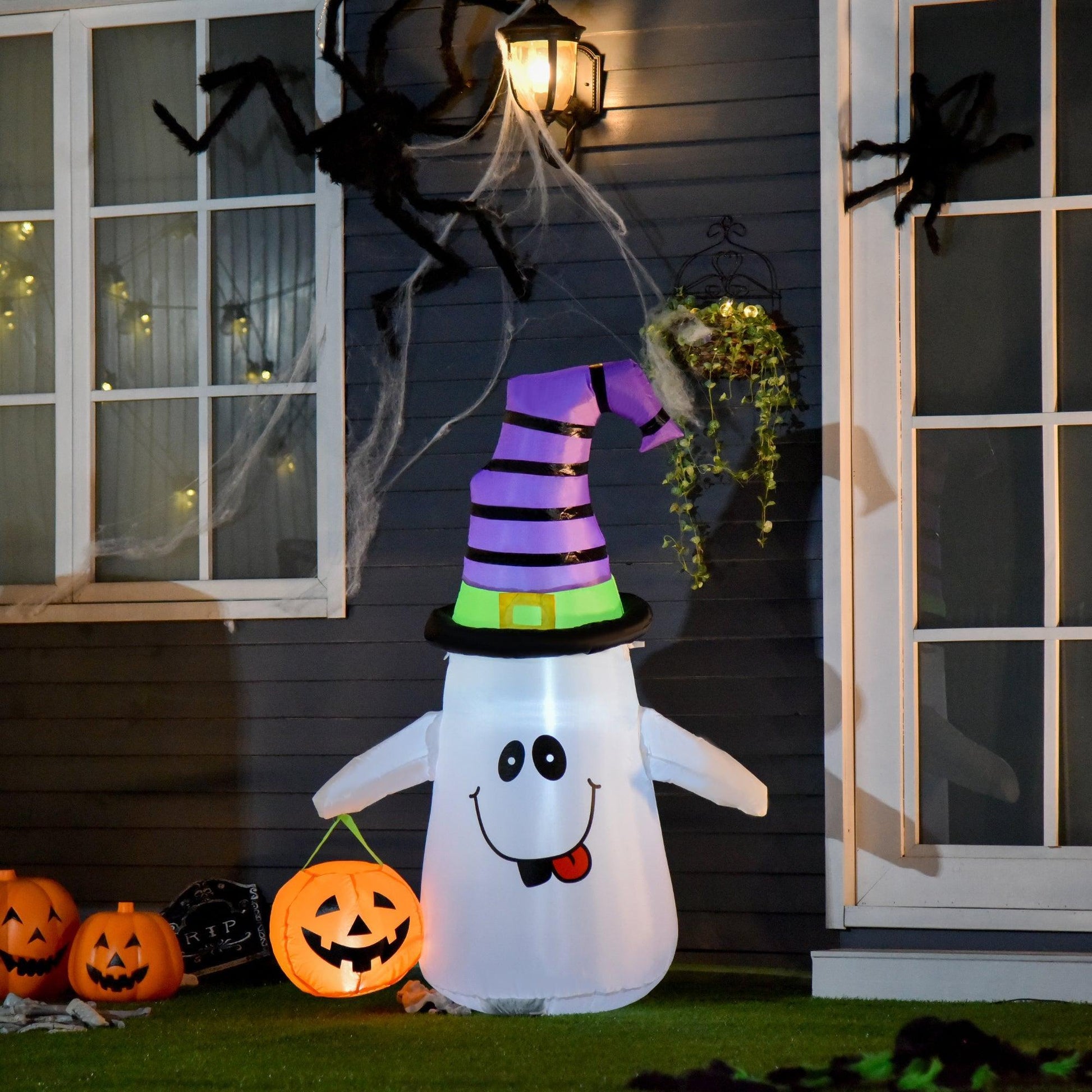 HOMCOM Halloween Inflatable Witch Ghost Decoration - ALL4U RETAILER LTD