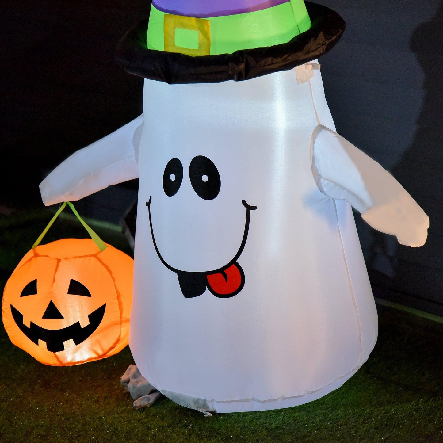 HOMCOM Halloween Inflatable Witch Ghost Decoration - ALL4U RETAILER LTD