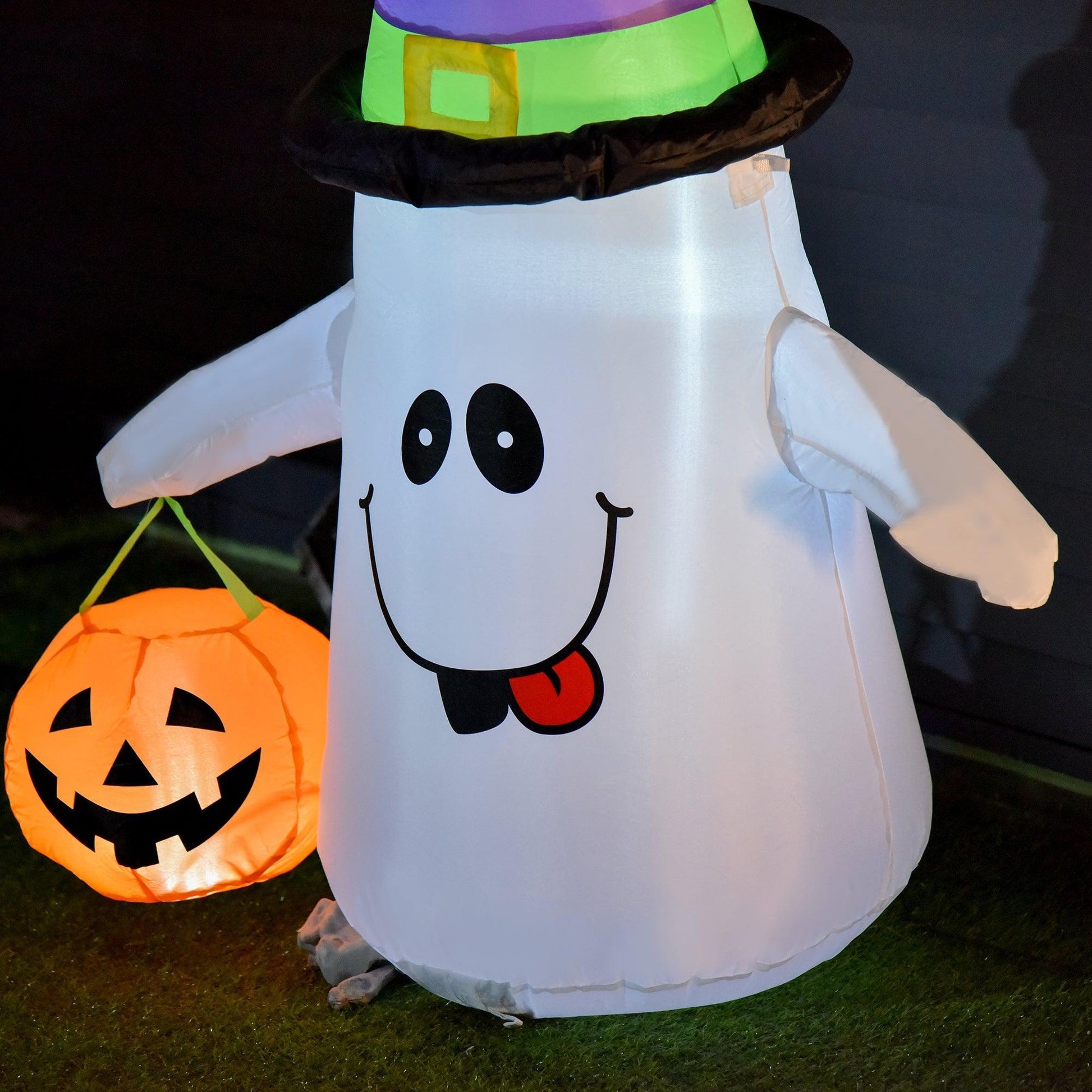 HOMCOM Halloween Inflatable Witch Ghost Decoration - ALL4U RETAILER LTD