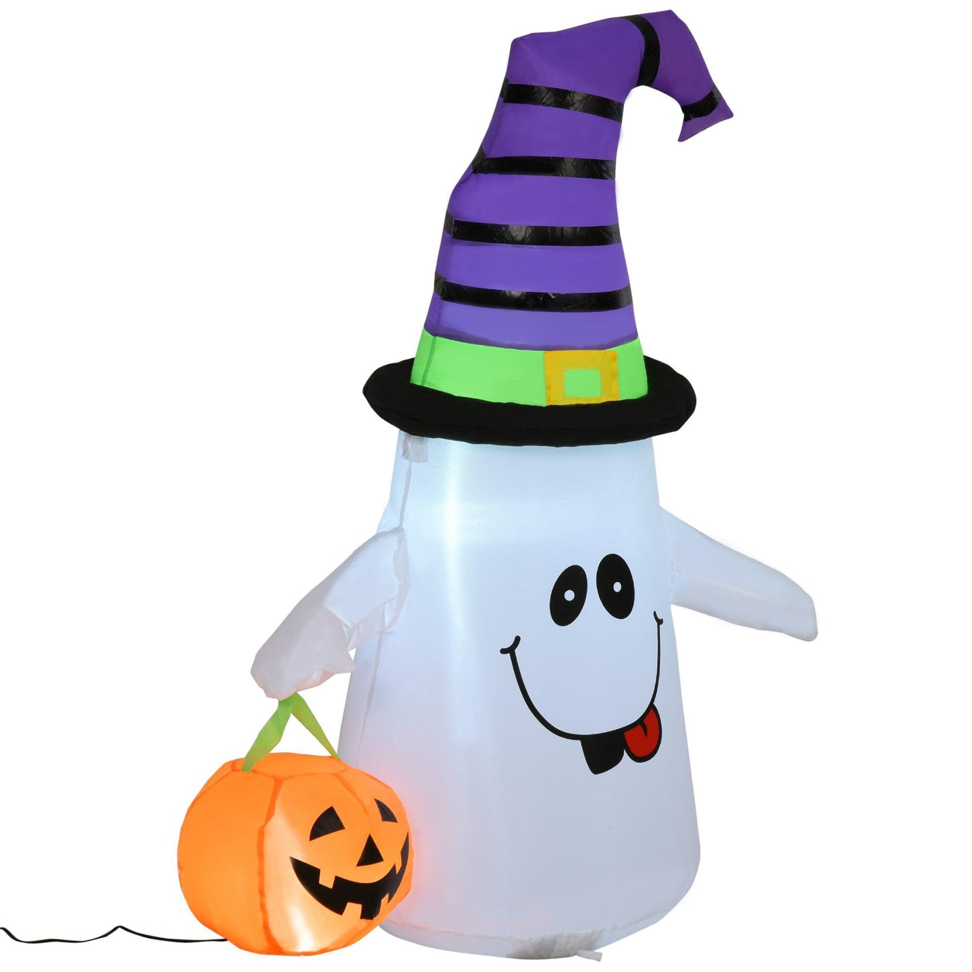 HOMCOM Halloween Inflatable Witch Ghost Decoration - ALL4U RETAILER LTD