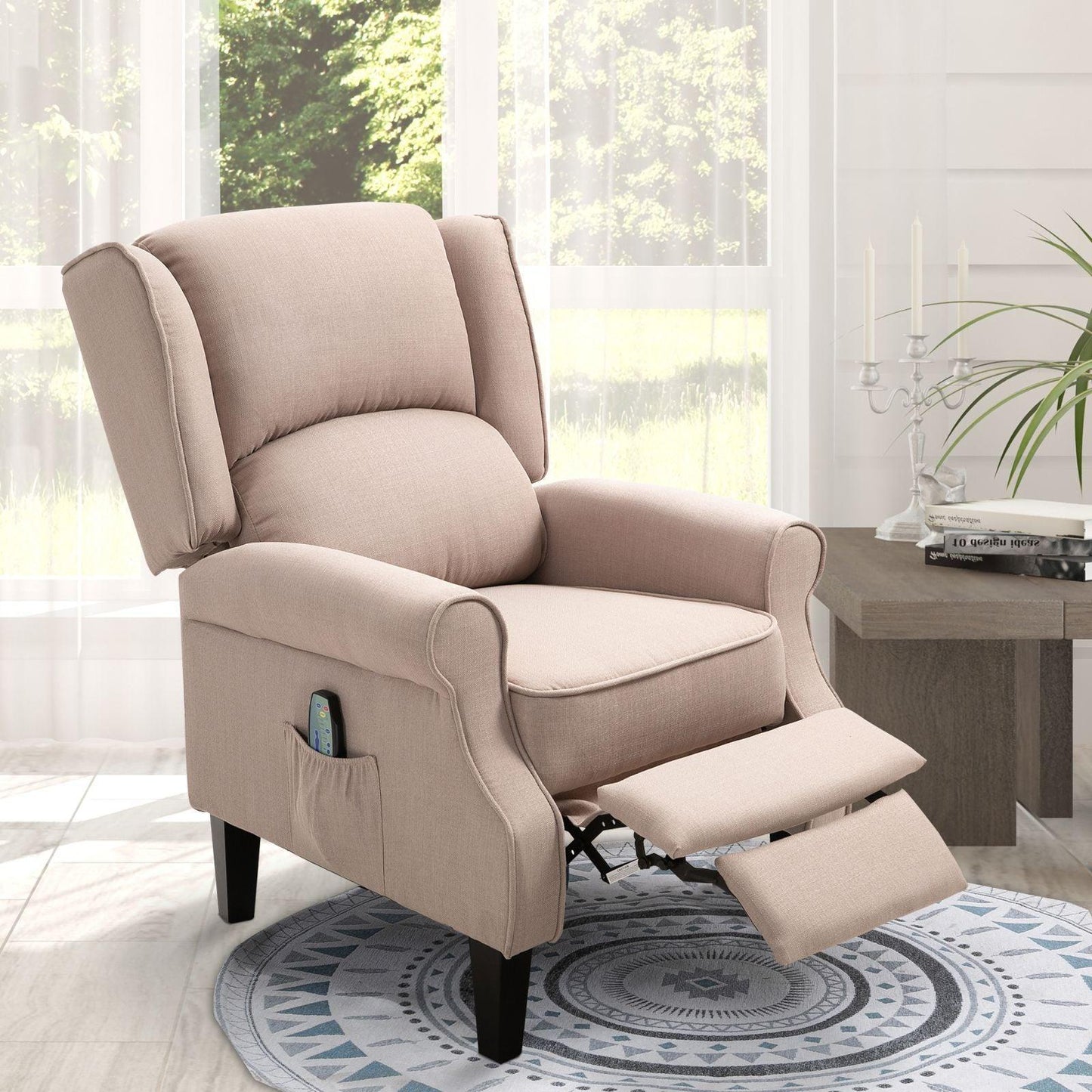 HOMCOM Heated Massage Armchair with Footrest - ALL4U RETAILER LTD