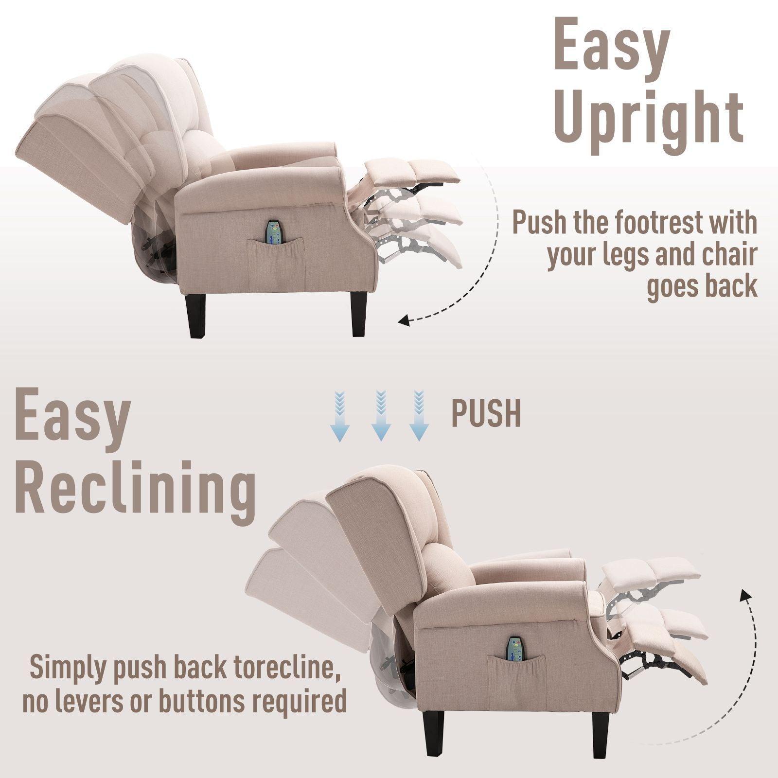 HOMCOM Heated Massage Armchair with Footrest - ALL4U RETAILER LTD