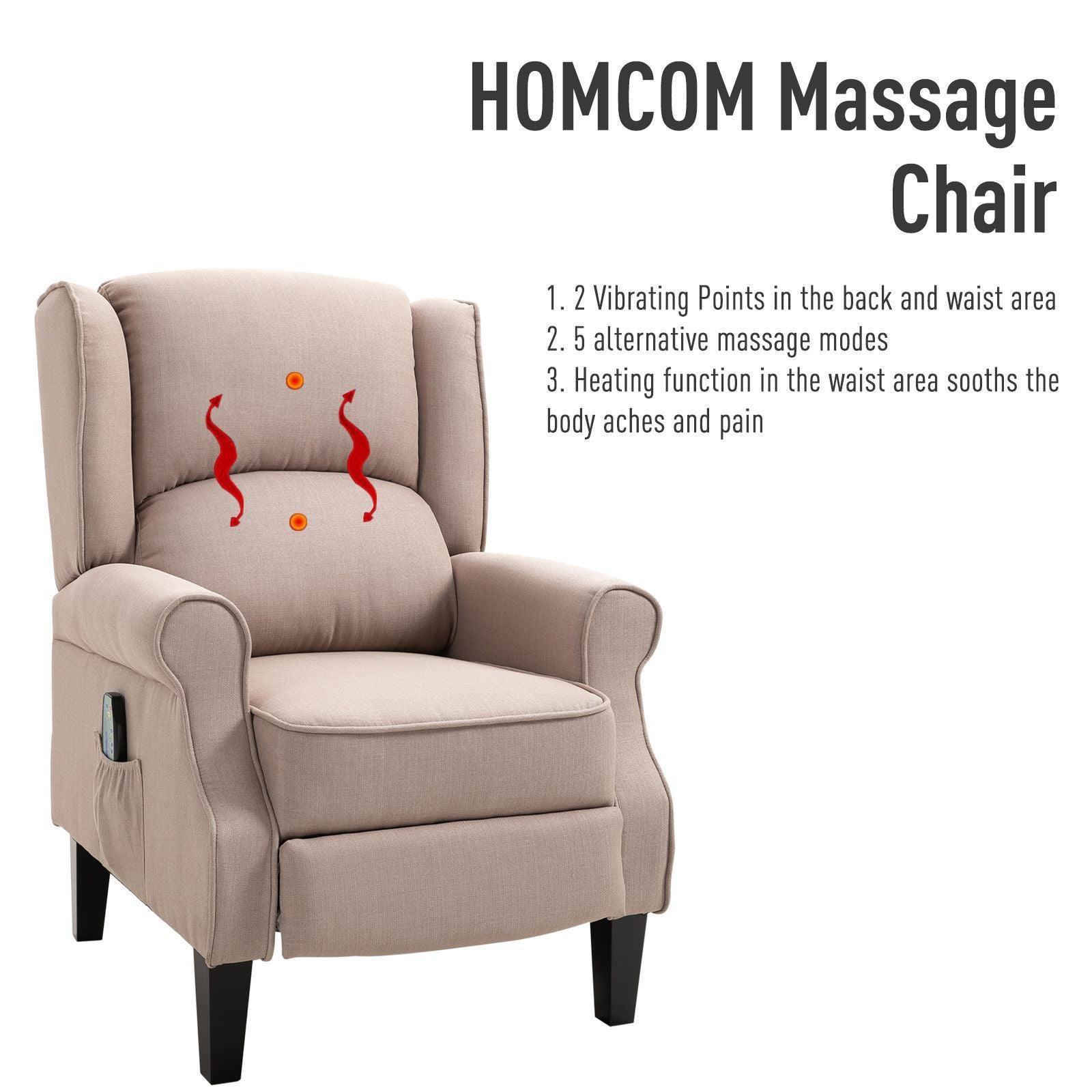 HOMCOM Heated Massage Armchair with Footrest - ALL4U RETAILER LTD