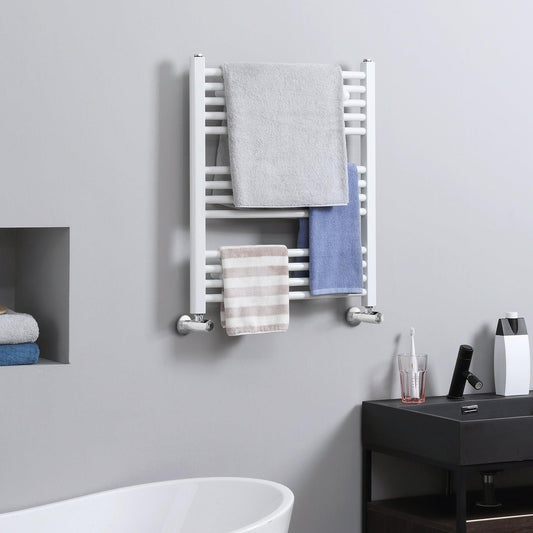 HOMCOM Heated Towel Rail - White, 600x700mm - ALL4U RETAILER LTD