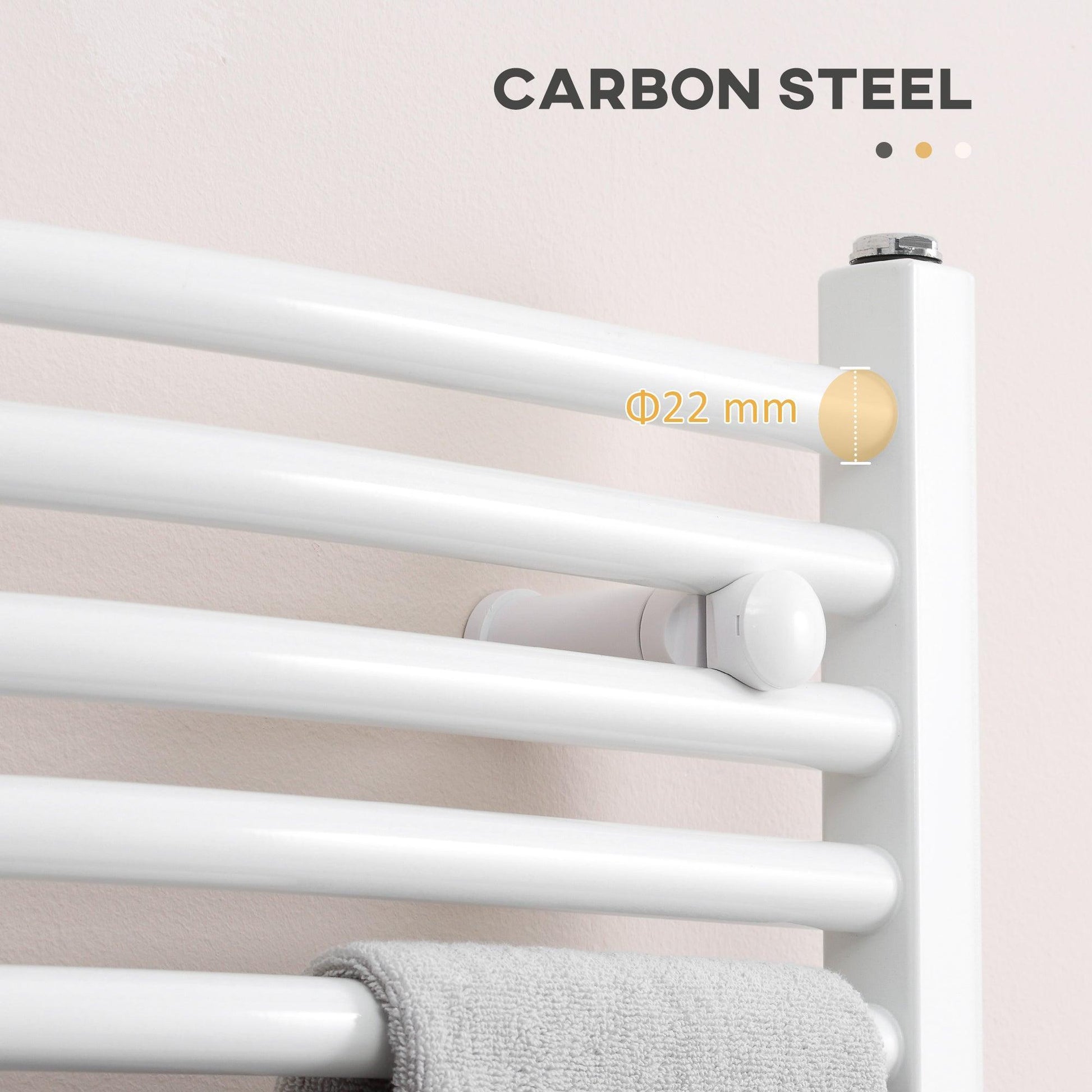 HOMCOM Heated Towel Rail - White, 600x700mm - ALL4U RETAILER LTD