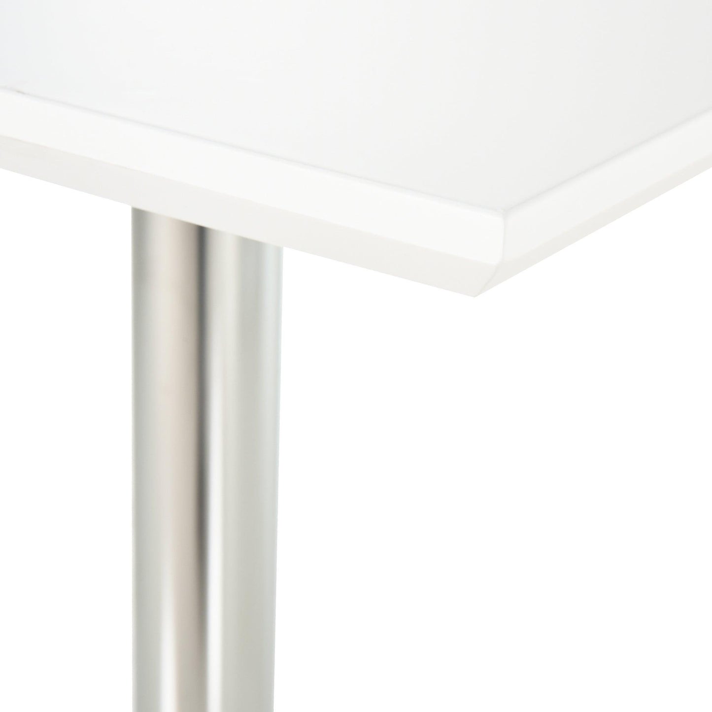 HOMCOM Height Adjustable White Bar Table for Home Bar and Kitchen - ALL4U RETAILER LTD