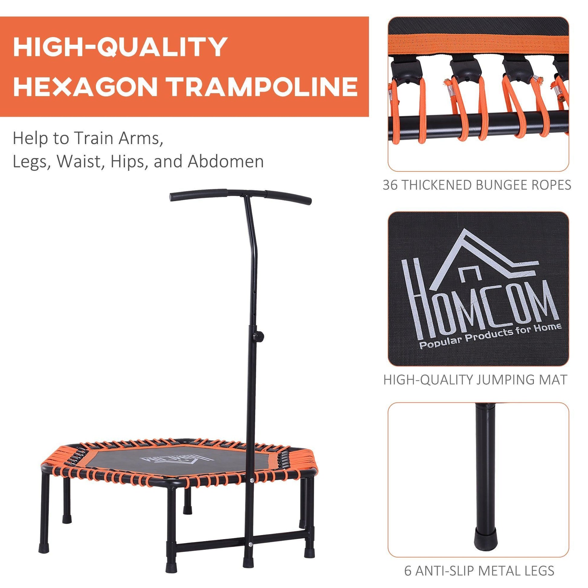 HOMCOM Hexagonal Bungee Rebounder - Adjustable Handle - ALL4U RETAILER LTD