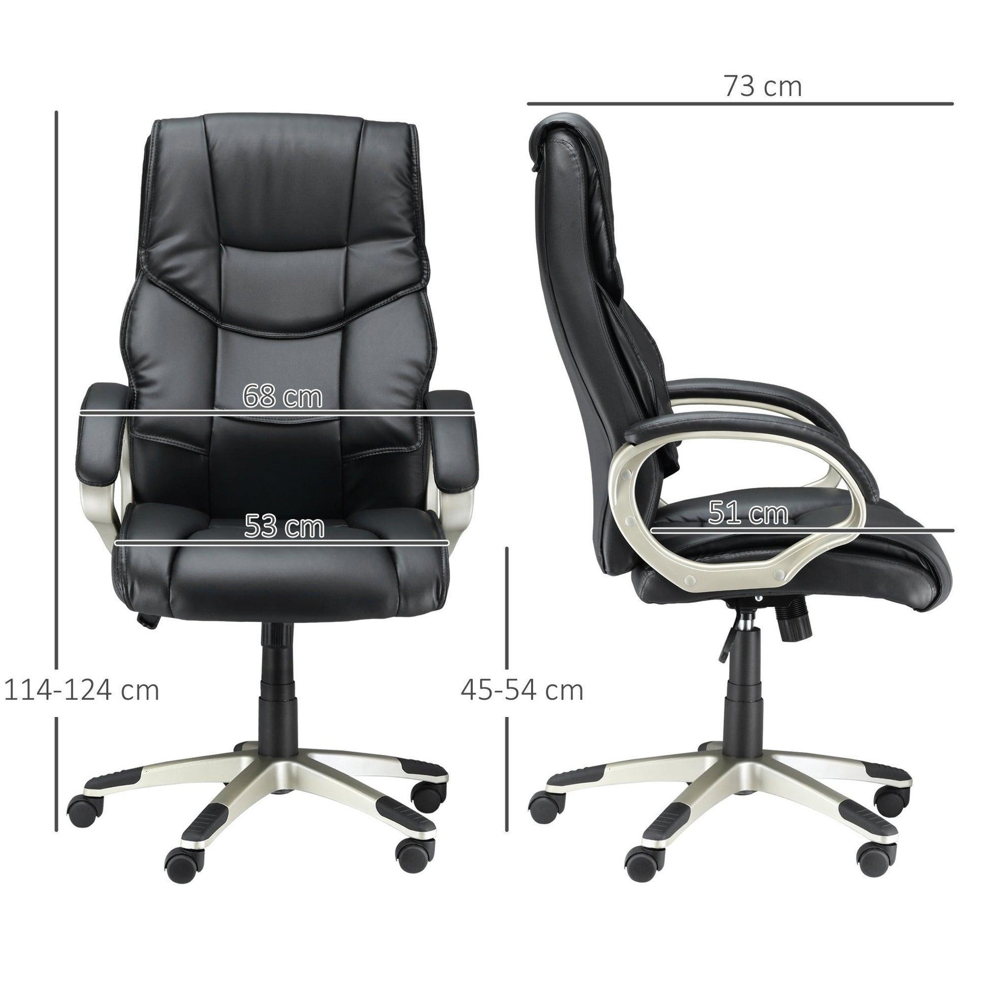 HOMCOM High Back Desk Chair - Adjustable & Rocking - ALL4U RETAILER LTD