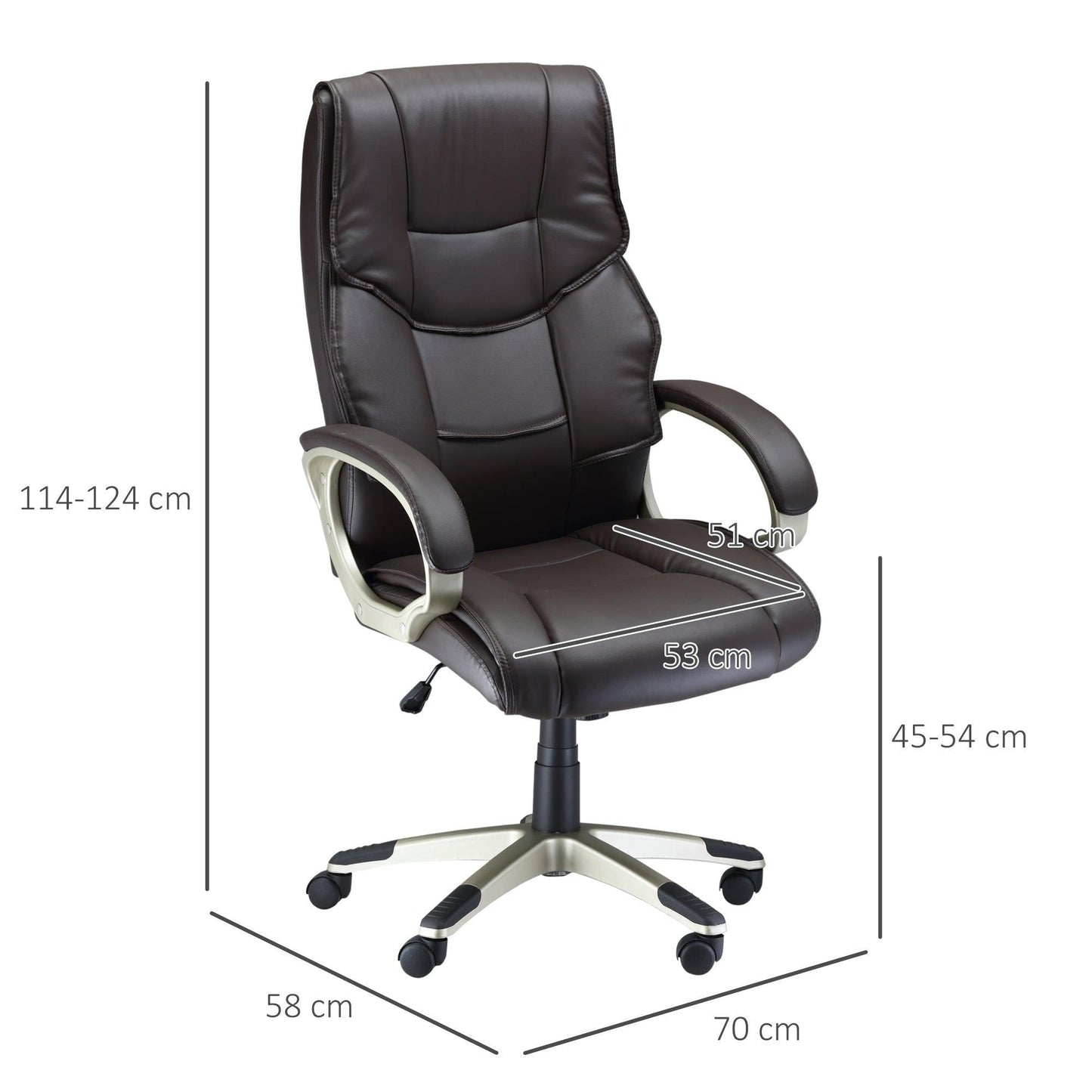 HOMCOM High Back Desk Chair: Ergonomic & Stylish - ALL4U RETAILER LTD