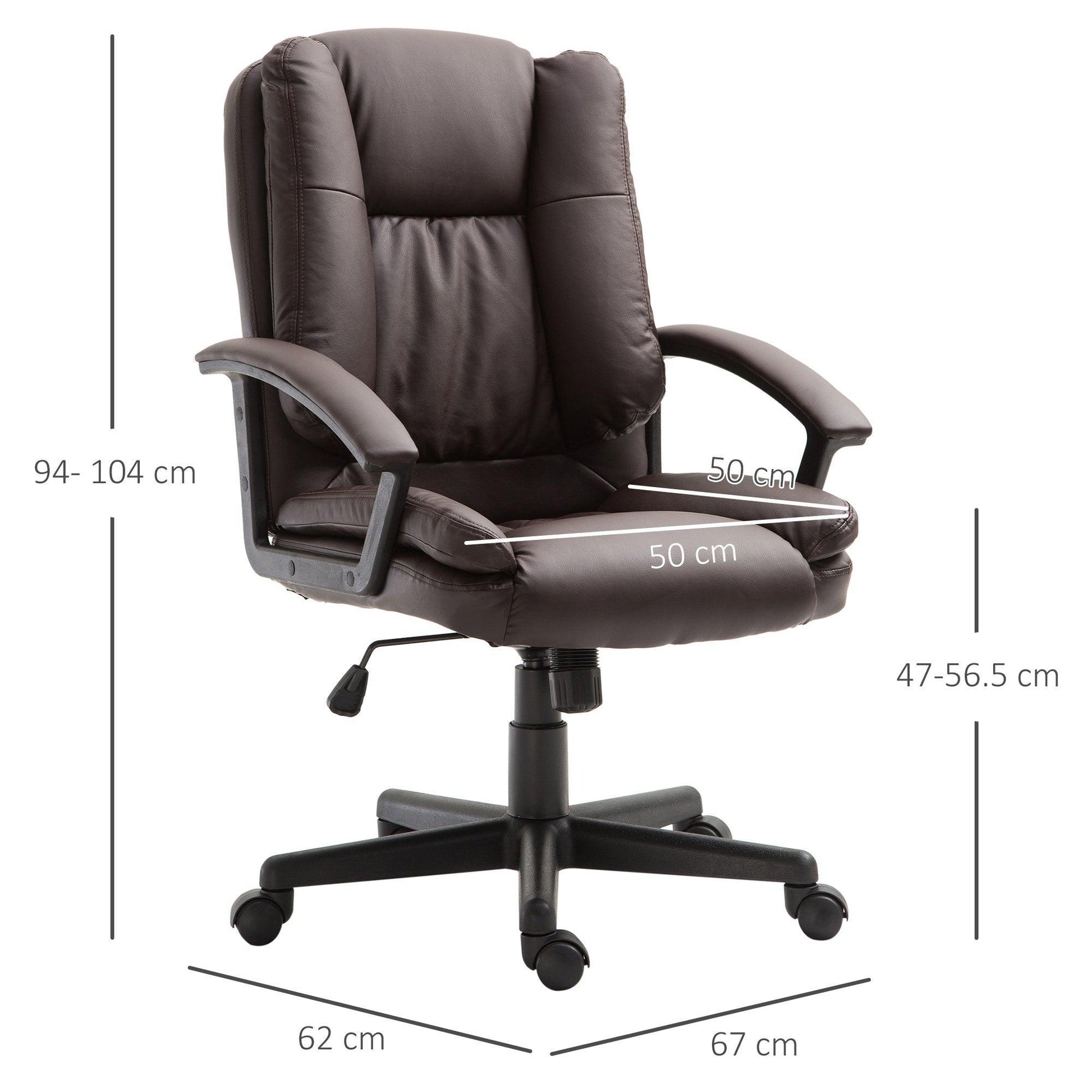 HOMCOM Home Office Chair with Swivel, Padding and Wheels - ALL4U RETAILER LTD