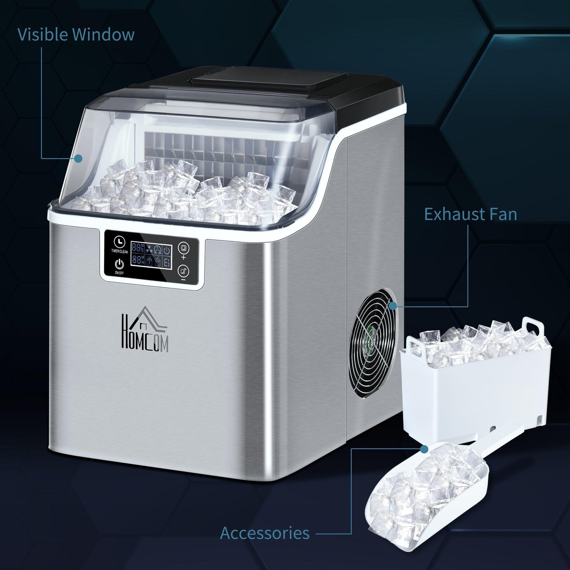 HOMCOM Ice Maker Machine: Fast, Easy, and Efficient - ALL4U RETAILER LTD