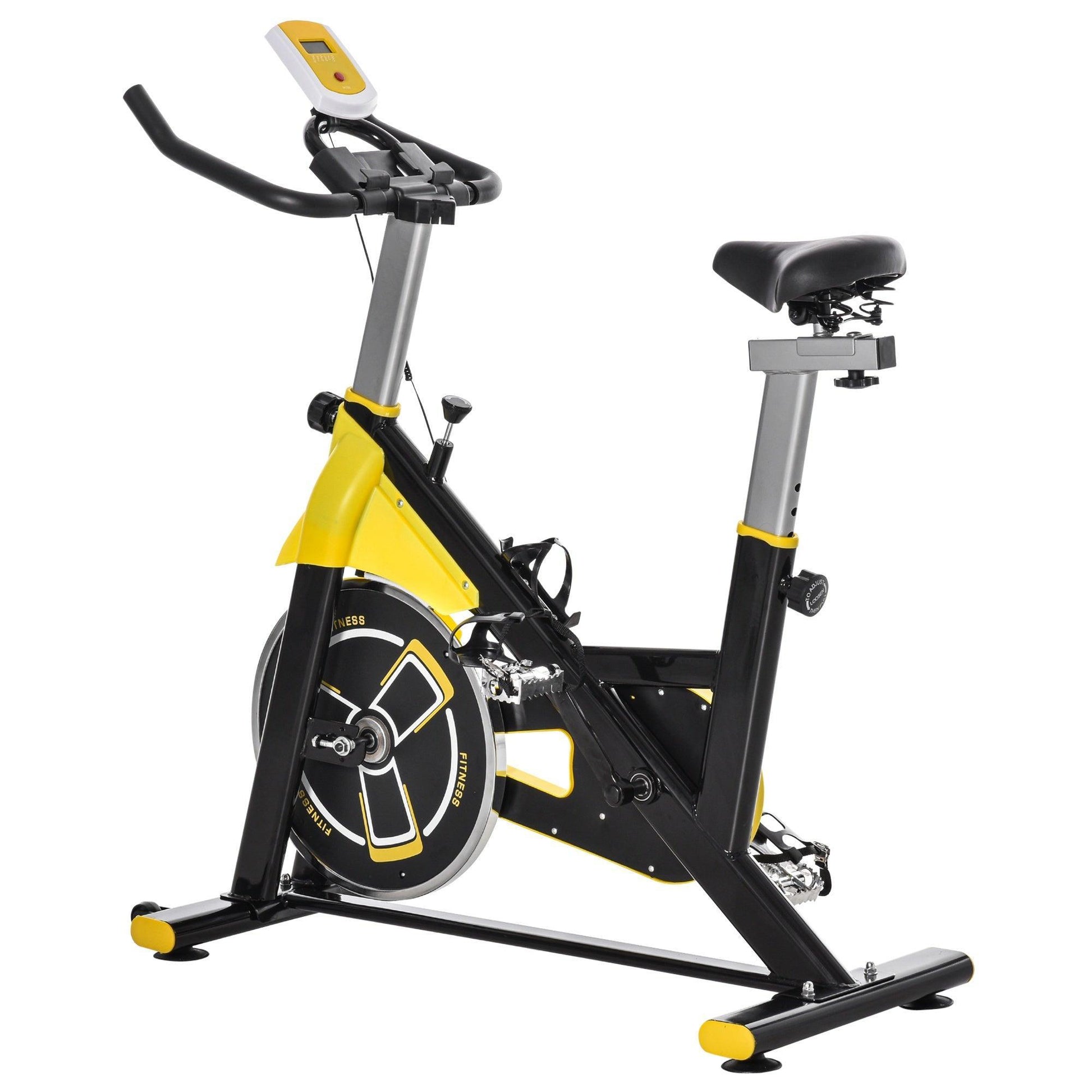 HOMCOM Indoor Cycling Bike with LCD Display - Adjustable Resistance - ALL4U RETAILER LTD