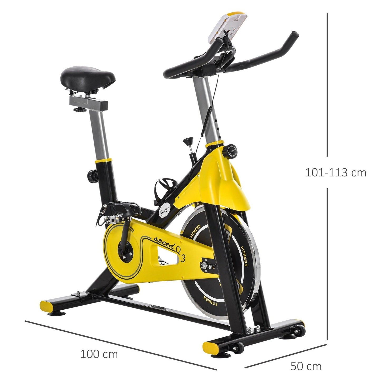 HOMCOM Indoor Cycling Bike with LCD Display - Adjustable Resistance - ALL4U RETAILER LTD