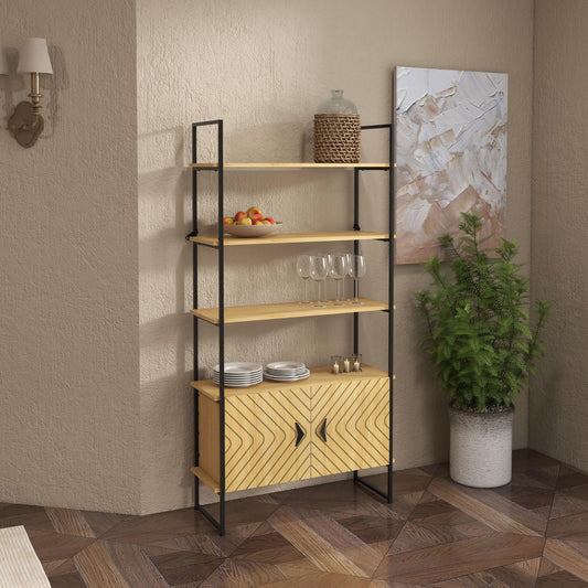 HOMCOM Industrial Storage Shelf with Cabinet - Stylish & Practical - ALL4U RETAILER LTD