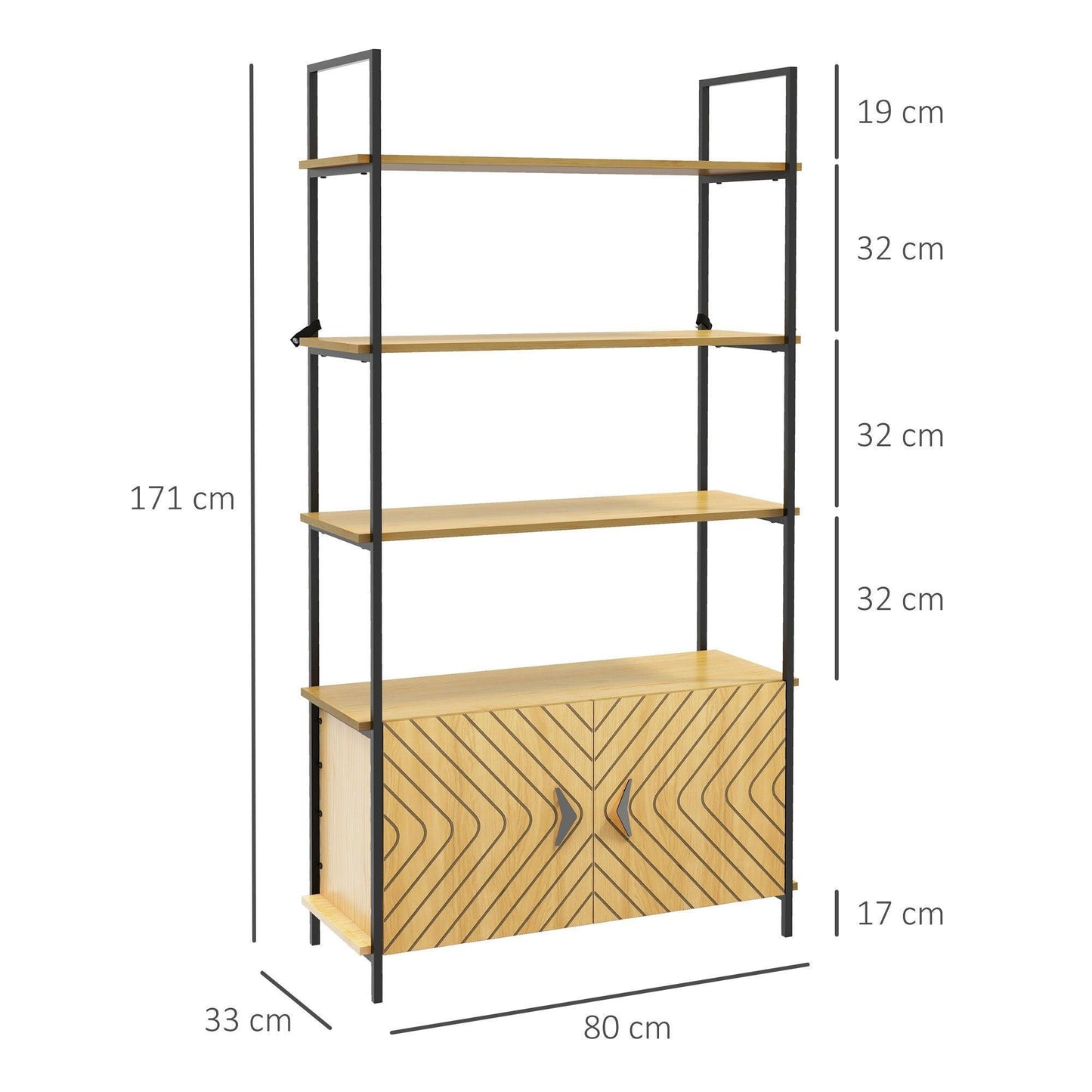 HOMCOM Industrial Storage Shelf with Cabinet - Stylish & Practical - ALL4U RETAILER LTD