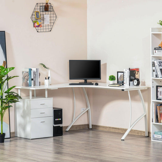 HOMCOM Industrial-Style Home Office Desk with Storage - ALL4U RETAILER LTD