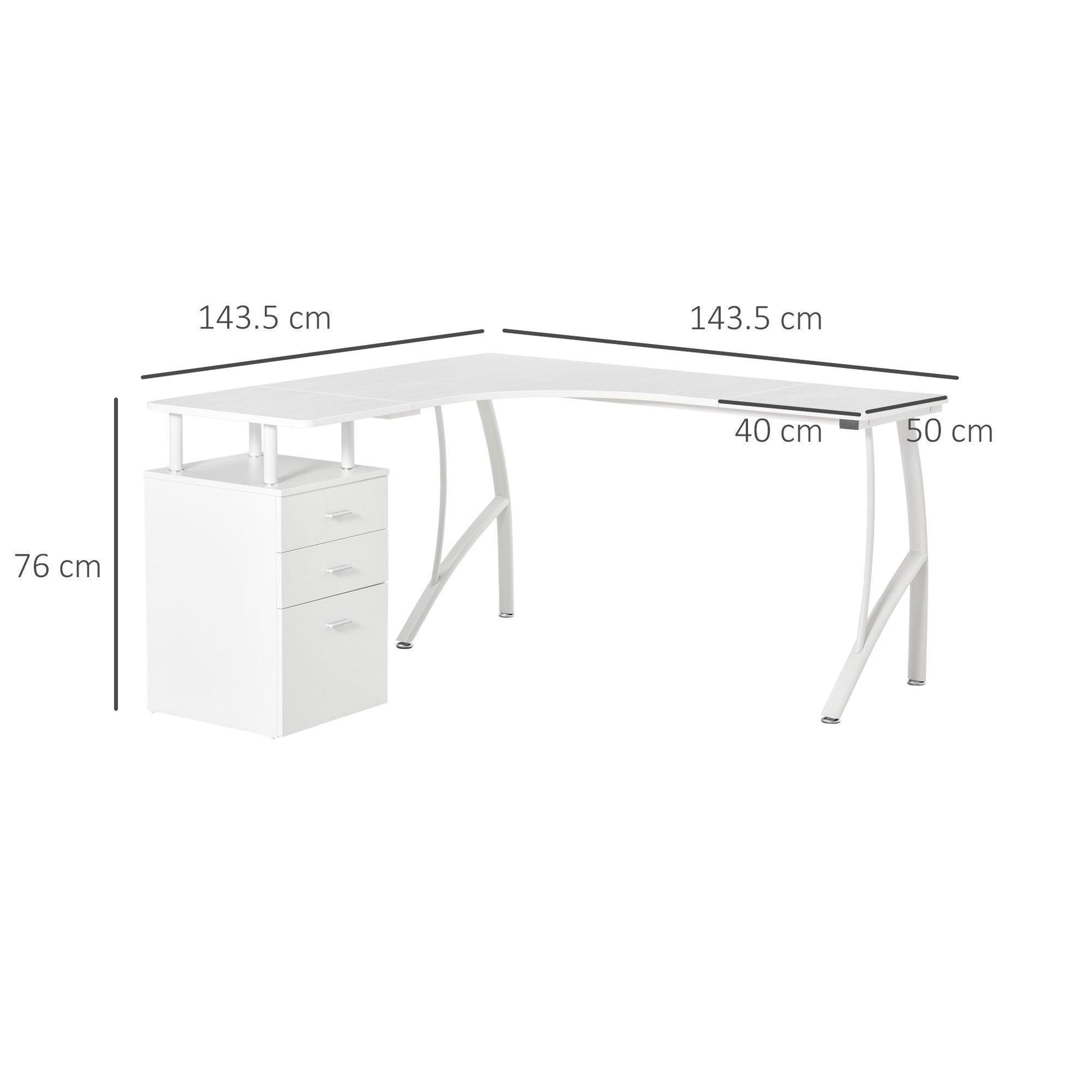 HOMCOM Industrial-Style Home Office Desk with Storage - ALL4U RETAILER LTD