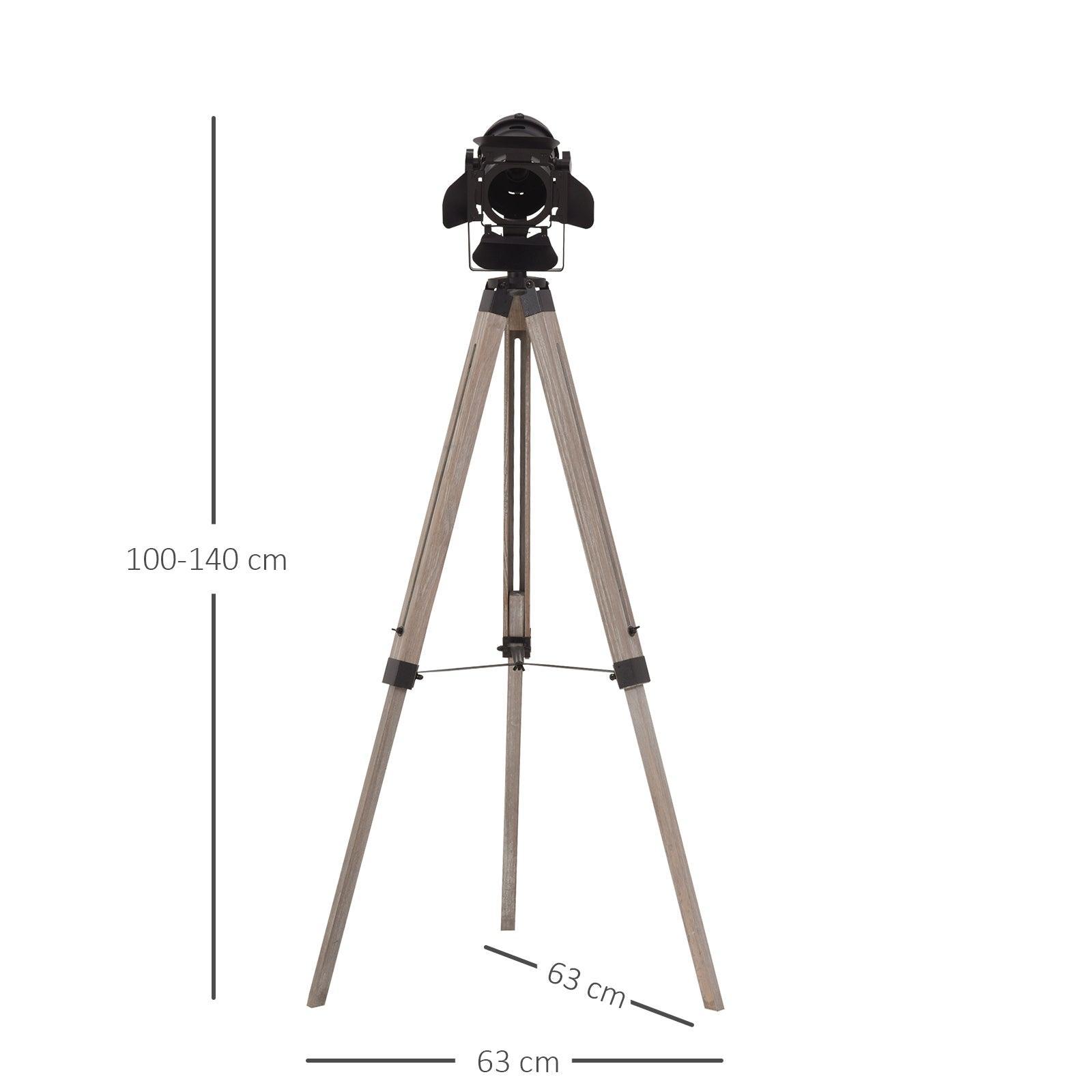 HOMCOM Industrial Tripod Floor Lamp - ALL4U RETAILER LTD