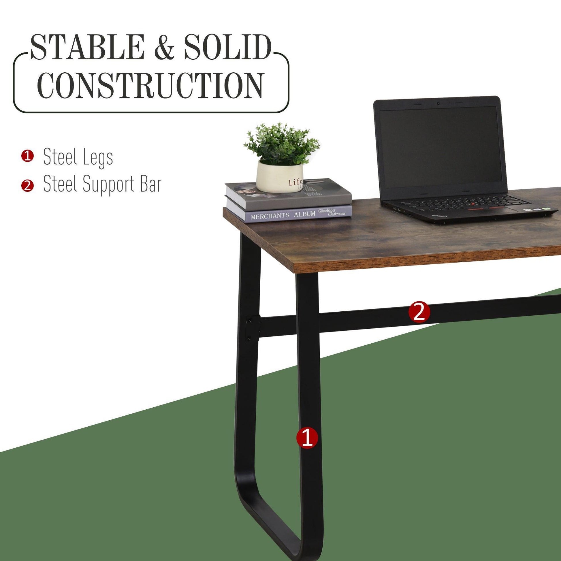 HOMCOM Industrial Writing Desk - Ideal for Home Office or Study - ALL4U RETAILER LTD