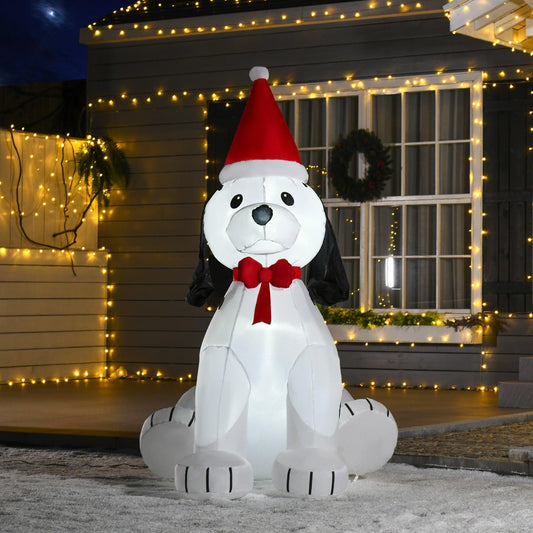 HOMCOM Inflatable Christmas Puppy Dog Decoration - 1.8m Lighted - ALL4U RETAILER LTD