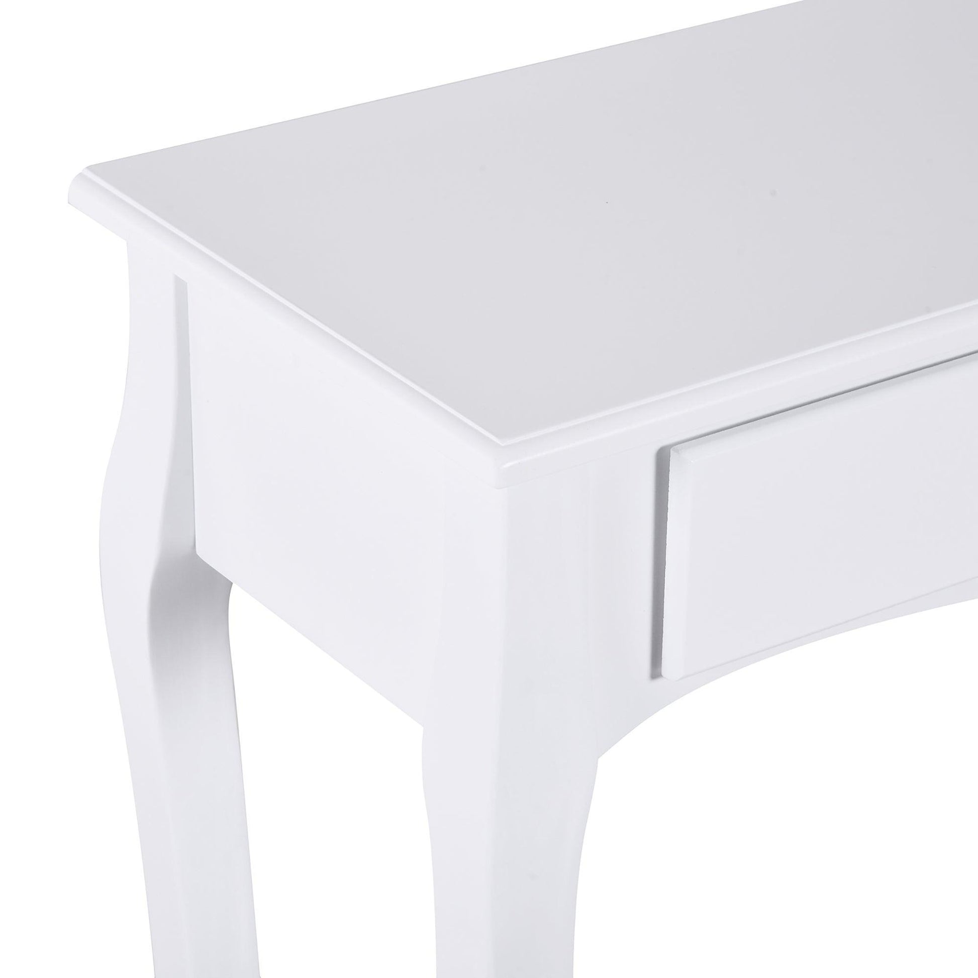 HOMCOM Ivory White Console Table: Modern Storage Solution - ALL4U RETAILER LTD