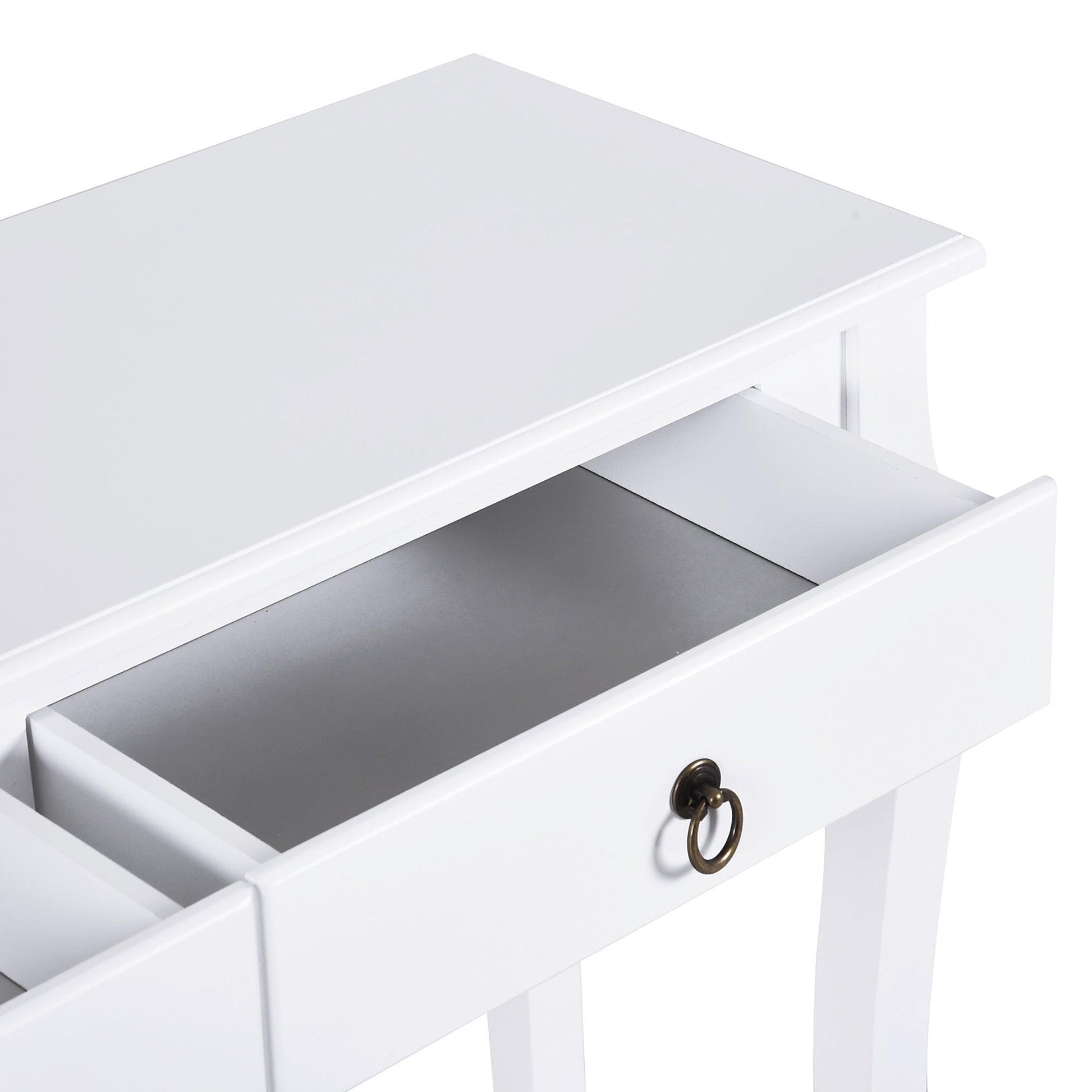 HOMCOM Ivory White Console Table: Modern Storage Solution - ALL4U RETAILER LTD