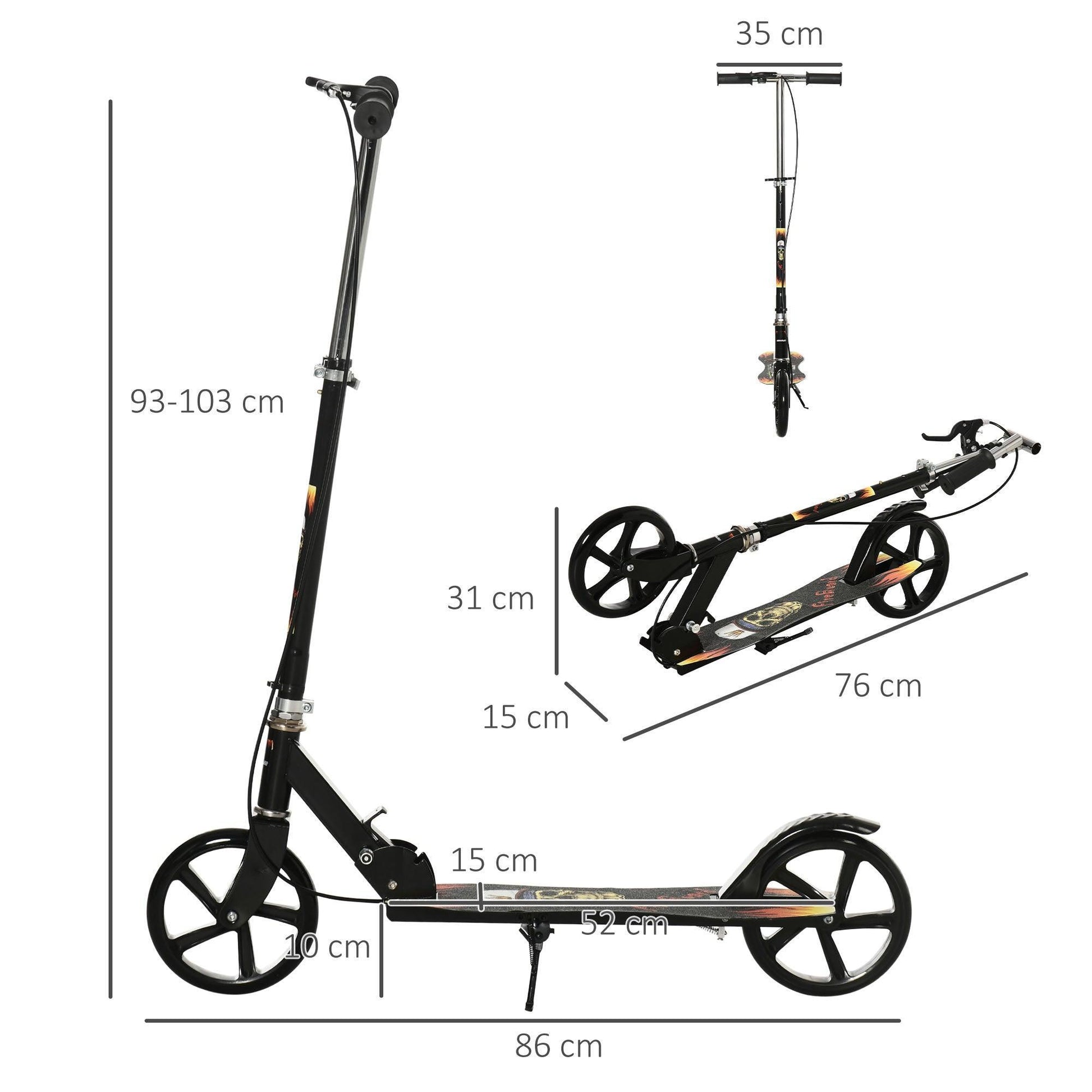 HOMCOM Kid's Foldable Kick Scooter - ALL4U RETAILER LTD