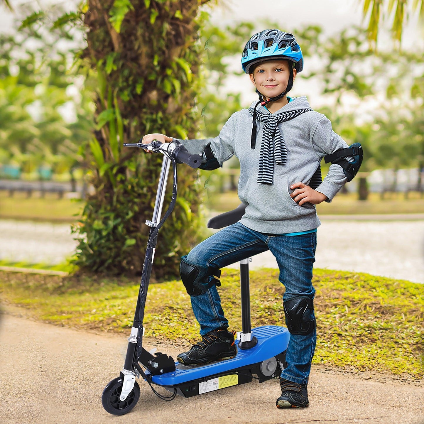 HOMCOM Kid's Motor Scooter - Blue - ALL4U RETAILER LTD