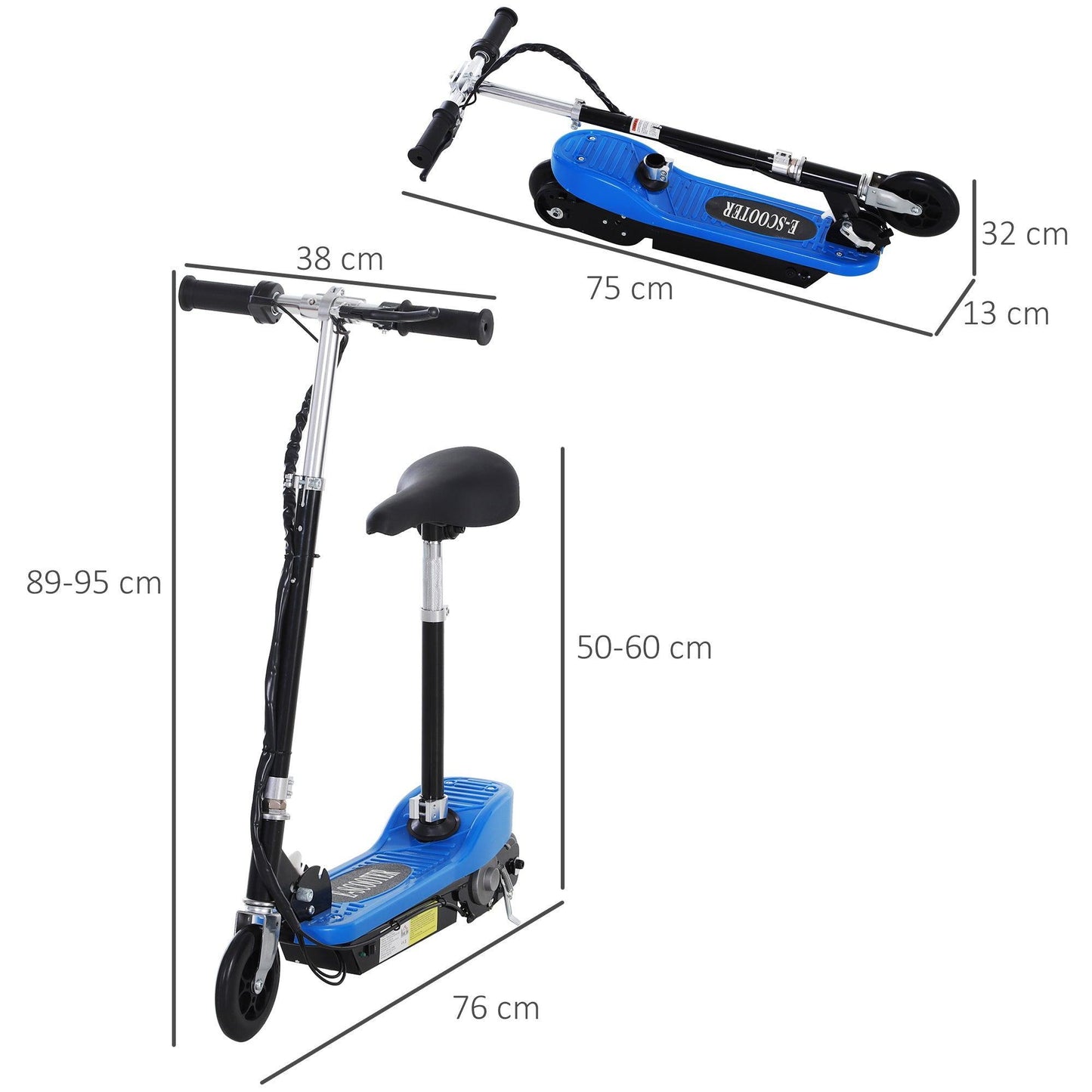 HOMCOM Kid's Motor Scooter - Blue - ALL4U RETAILER LTD