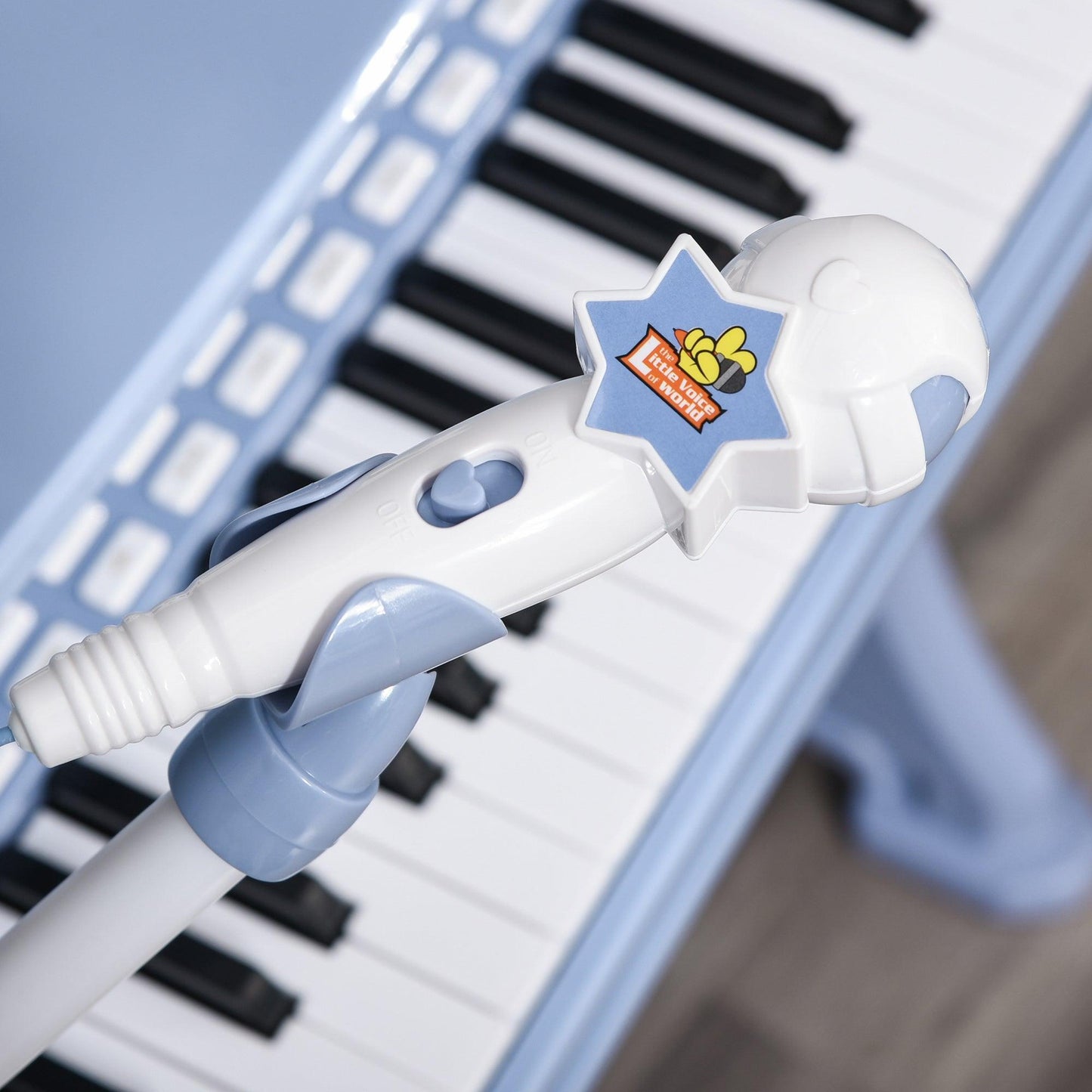 HOMCOM Kids 37-Key Electronic Keyboard Set with Stool, Blue - ALL4U RETAILER LTD