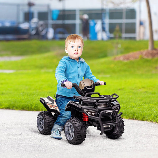 HOMCOM Kids ATV Car, 6V Battery Powered, 18-36 Months, Black - ALL4U RETAILER LTD