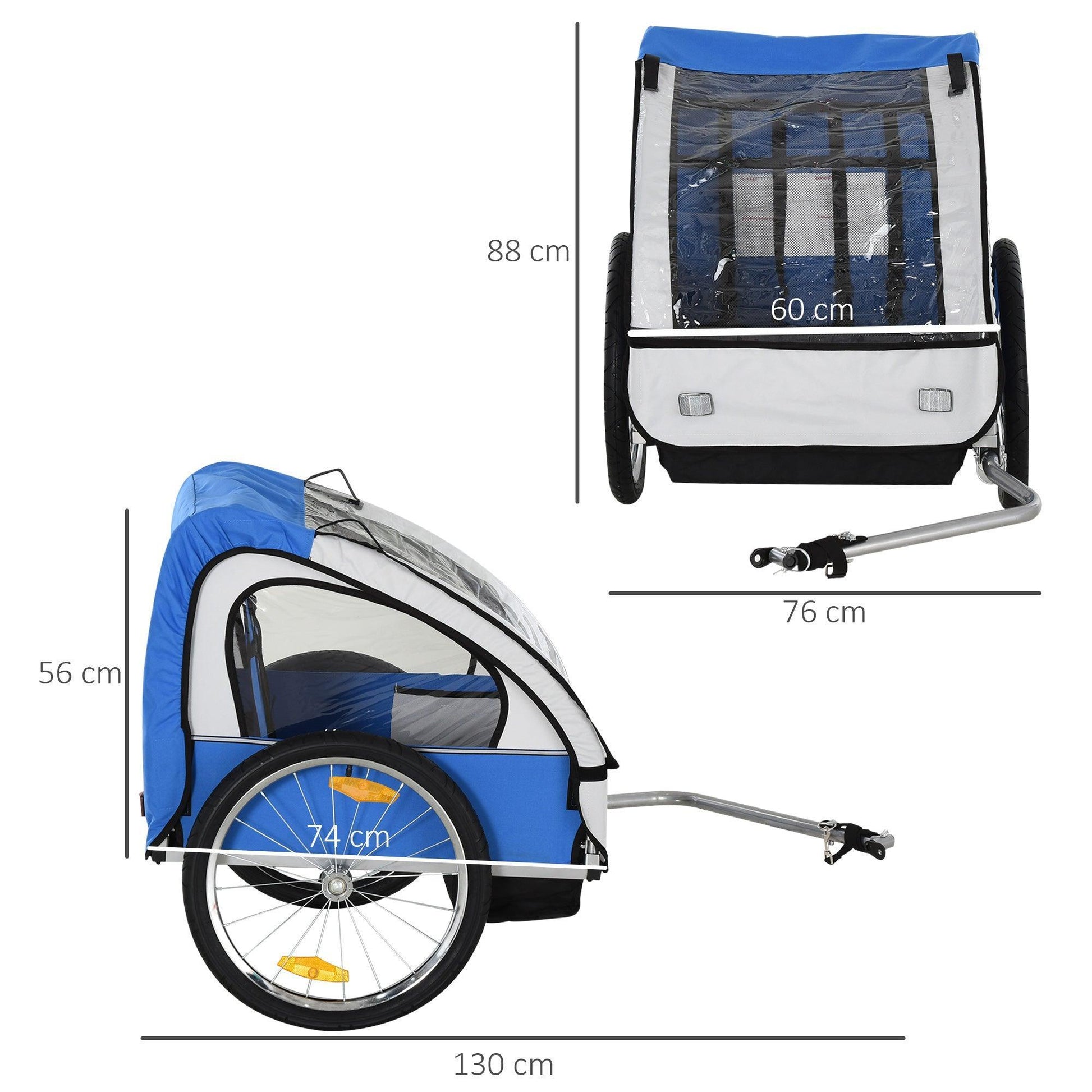 HOMCOM Kids Bike Trailer - Safe and Compact - ALL4U RETAILER LTD