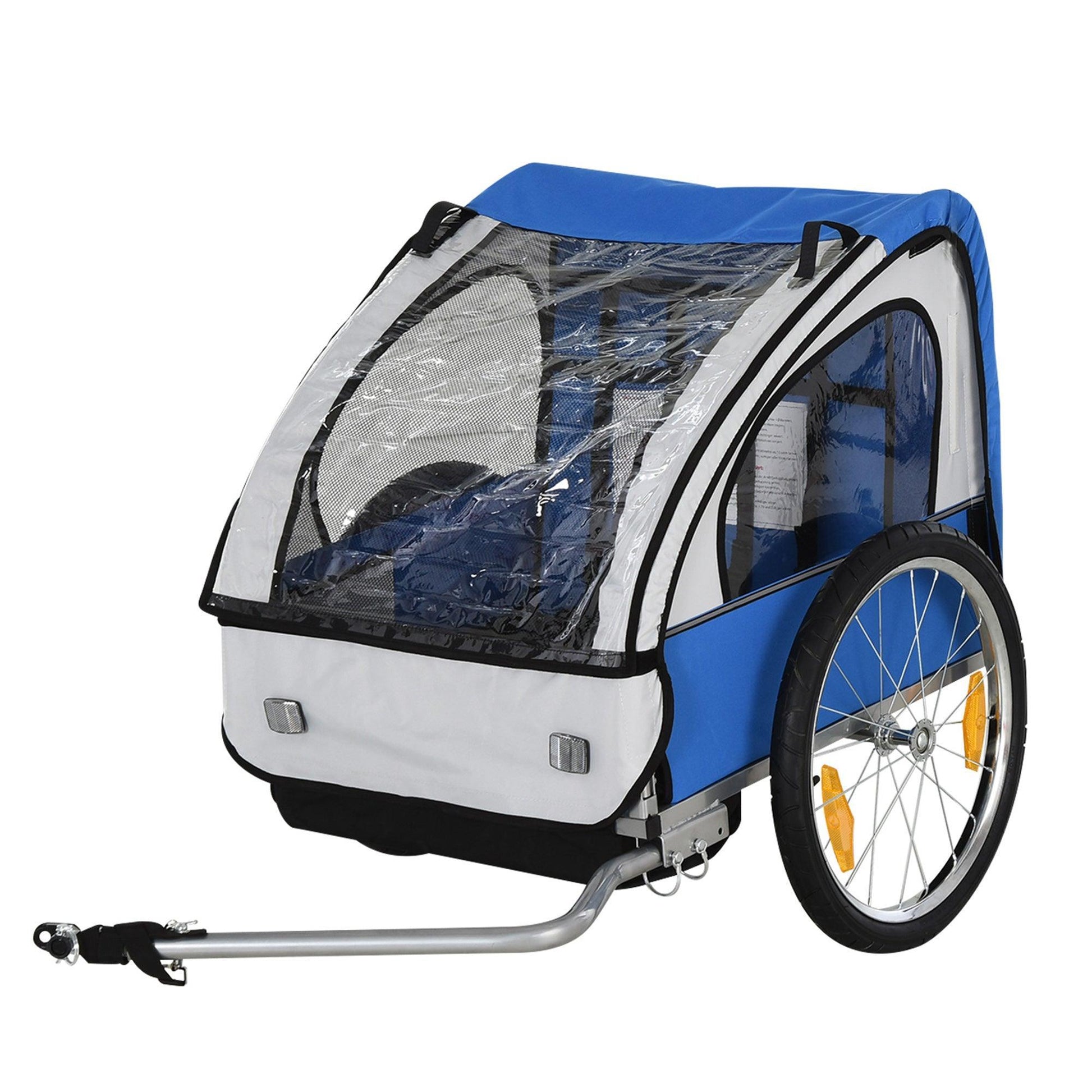 HOMCOM Kids Bike Trailer - Safe and Compact - ALL4U RETAILER LTD