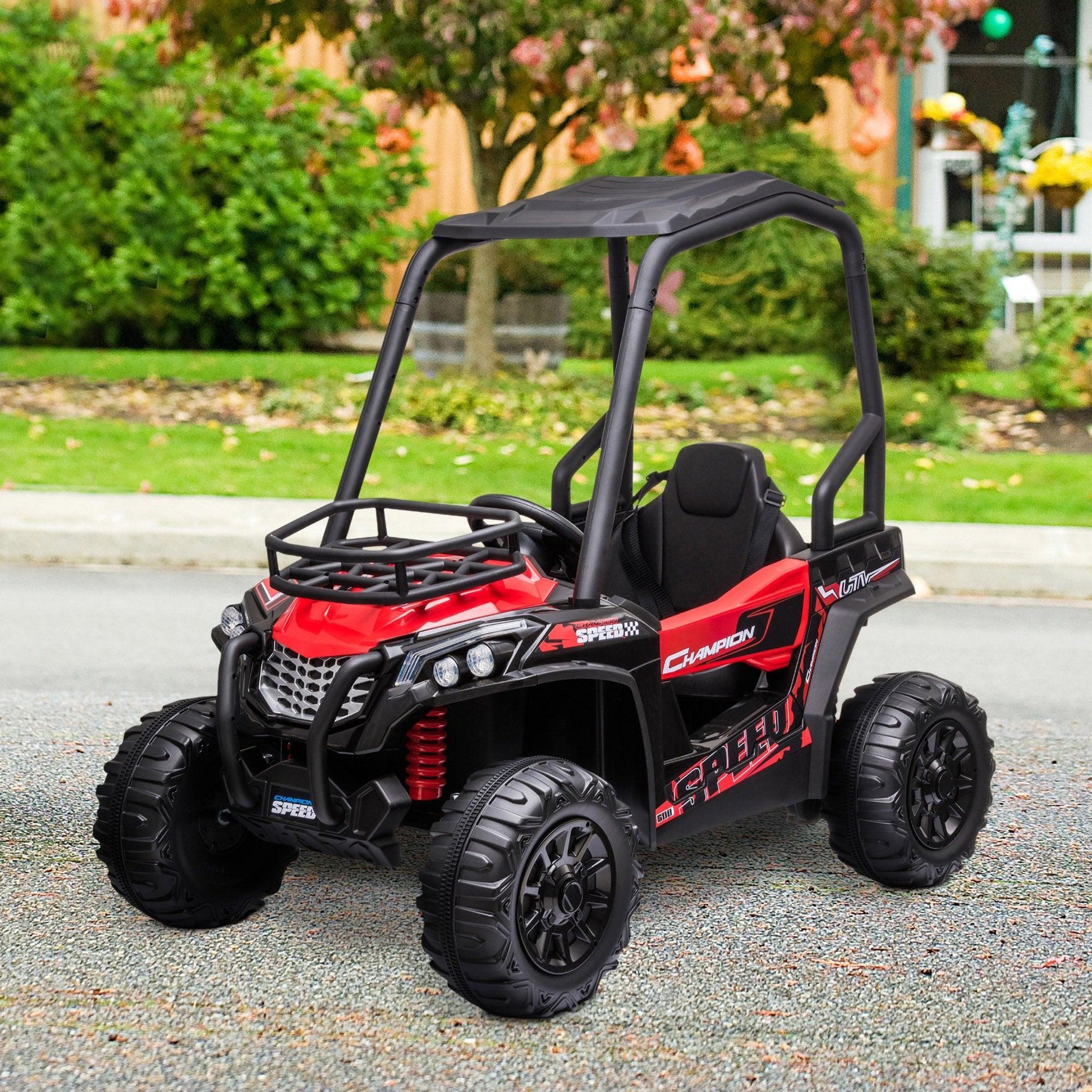 HOMCOM Kids Electric Ride On Car - 12V UTV Off-road Toy - ALL4U RETAILER LTD