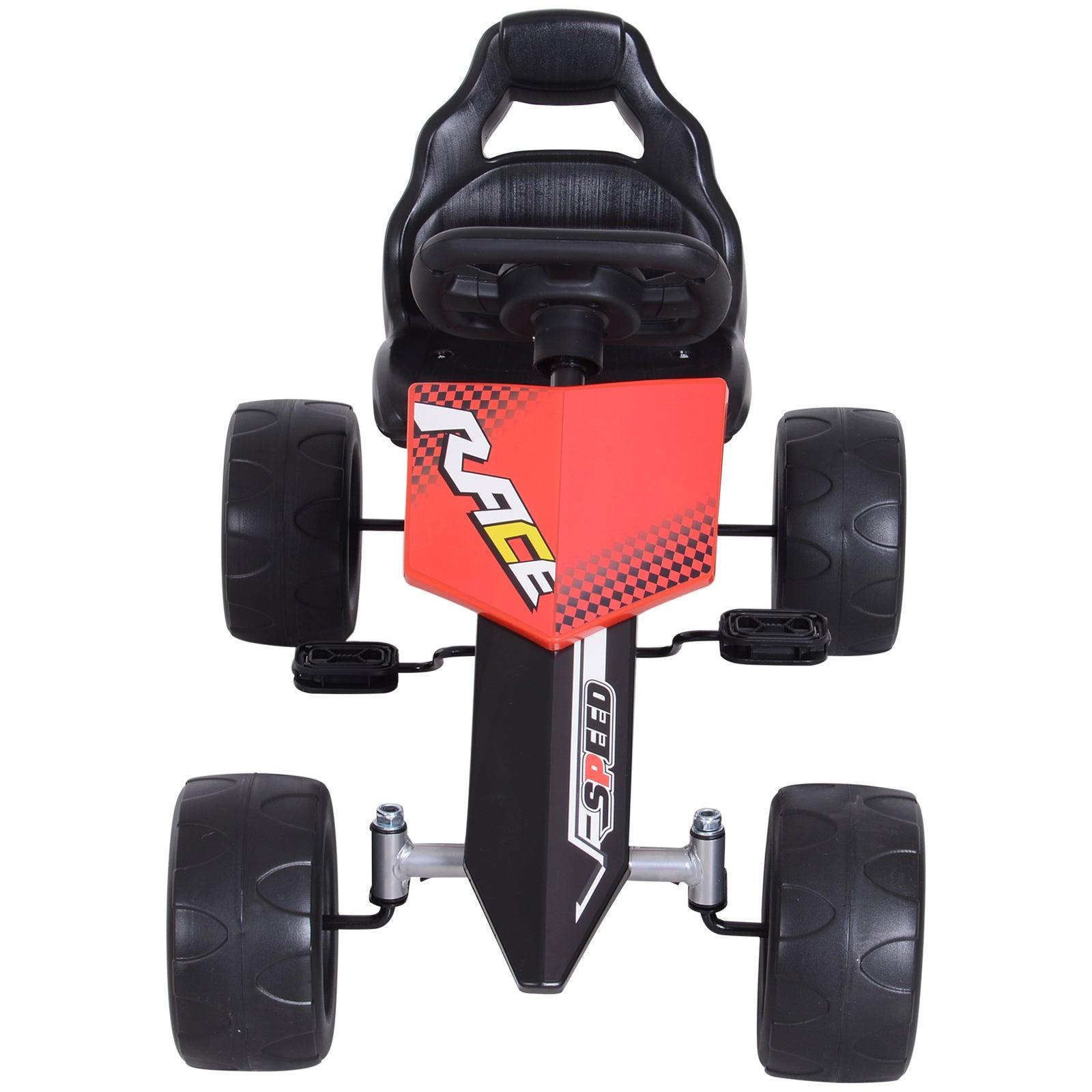 HOMCOM Kids Go Kart, 80x49x50 cm - Red/Black - ALL4U RETAILER LTD