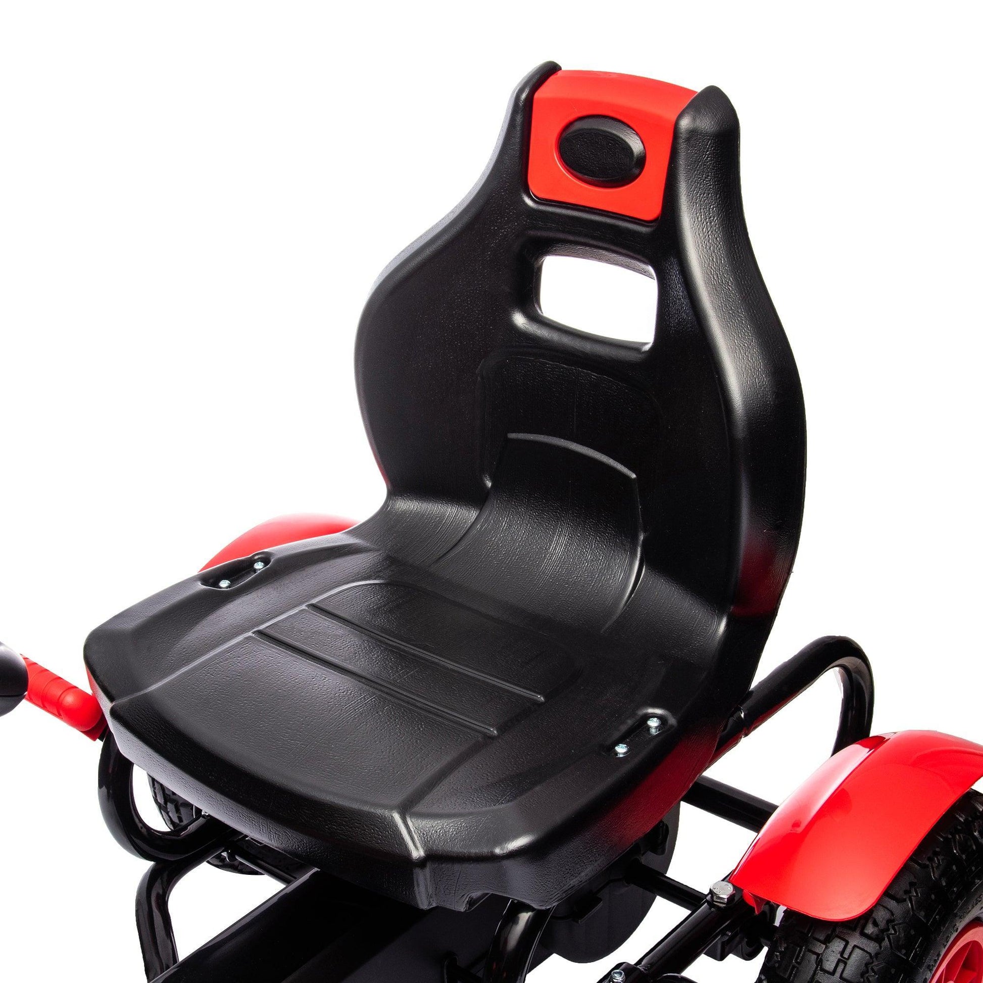 HOMCOM Kids Go Kart - Adjustable Seat, Handbrake, Ages 5-12 - Red - ALL4U RETAILER LTD