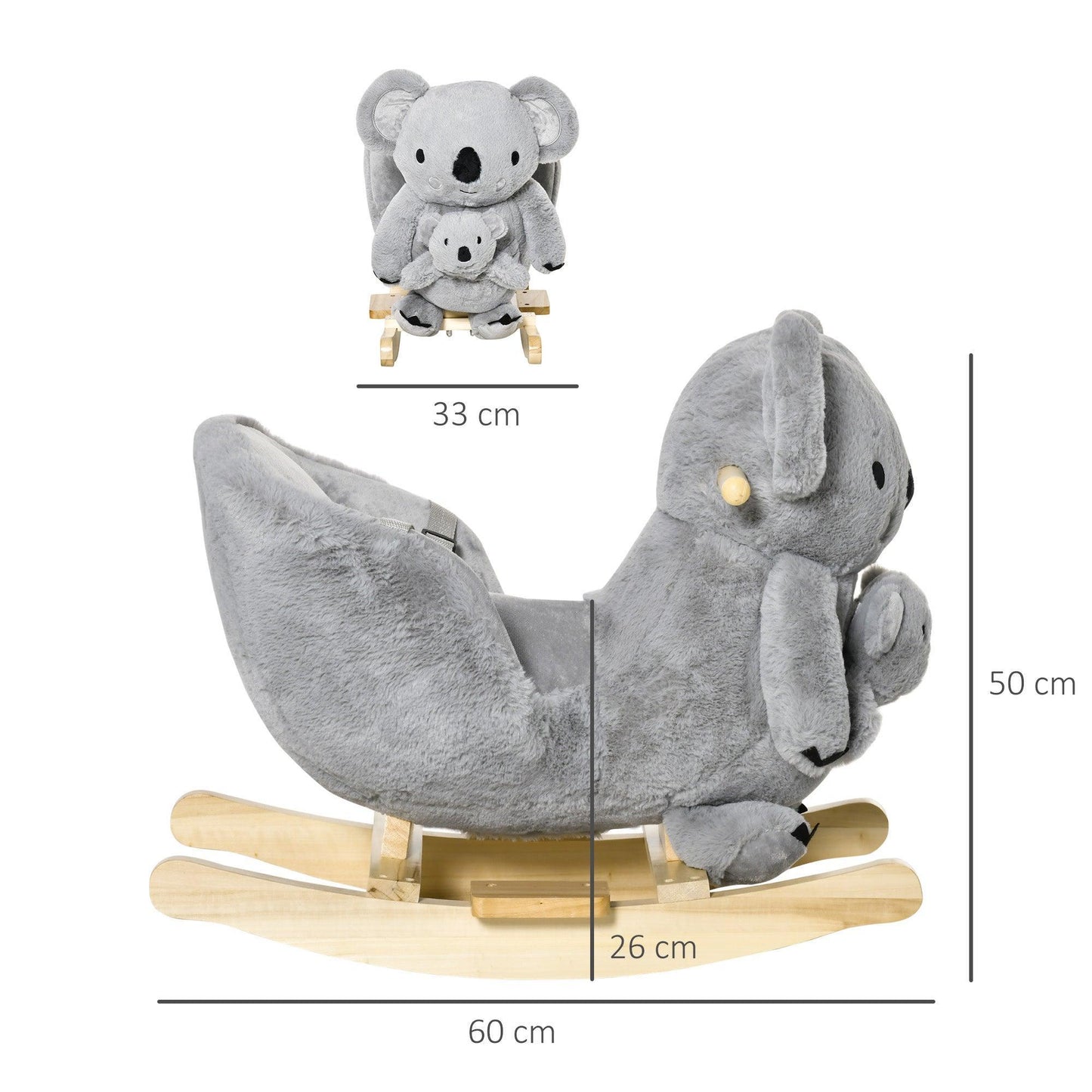 HOMCOM Kids Koala Ride-On Toy: Realistic Sounds - ALL4U RETAILER LTD