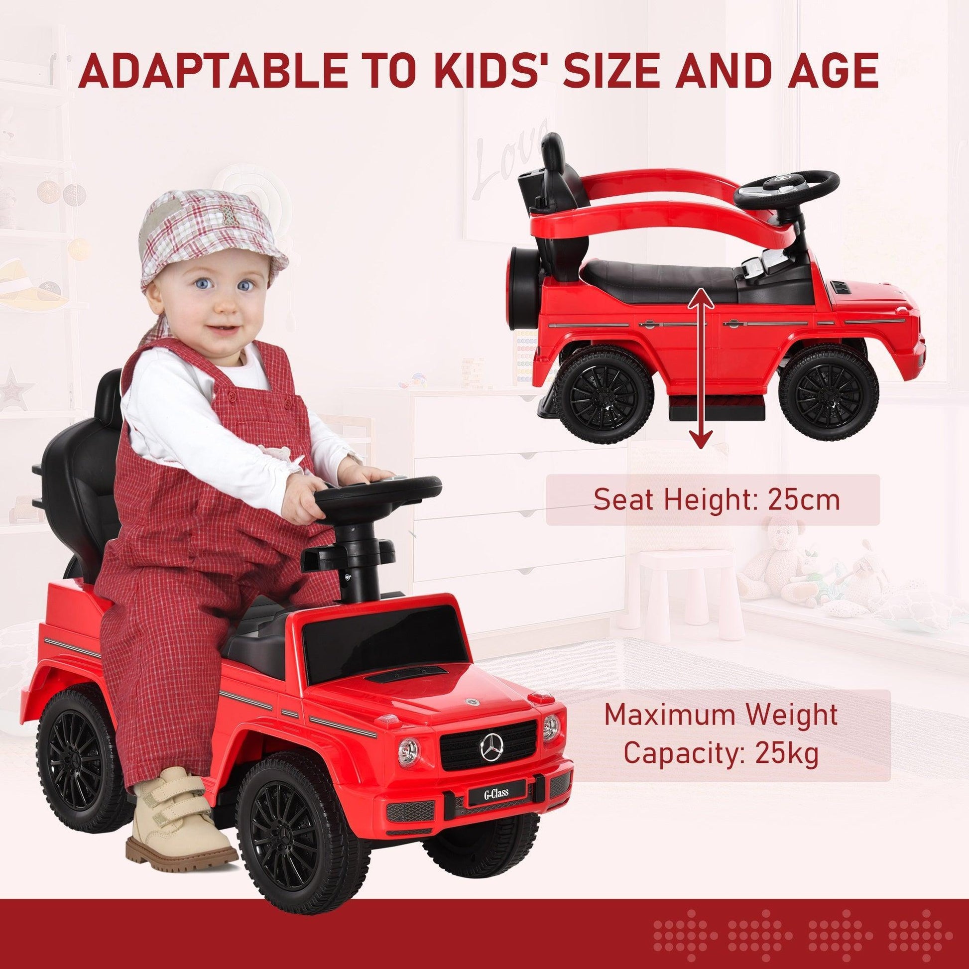 HOMCOM Kids Mercedes-Benz Sliding Car - ALL4U RETAILER LTD