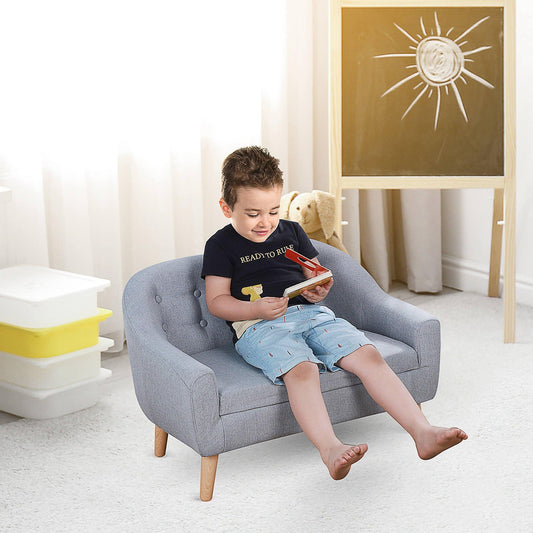 HOMCOM Kids Mini Sofa Chair, Grey - ALL4U RETAILER LTD