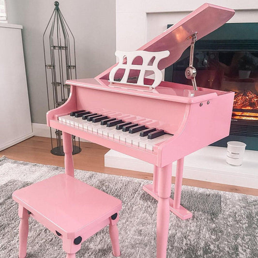 HOMCOM Kids Piano Set - Mini Toy Grand, Pink - ALL4U RETAILER LTD