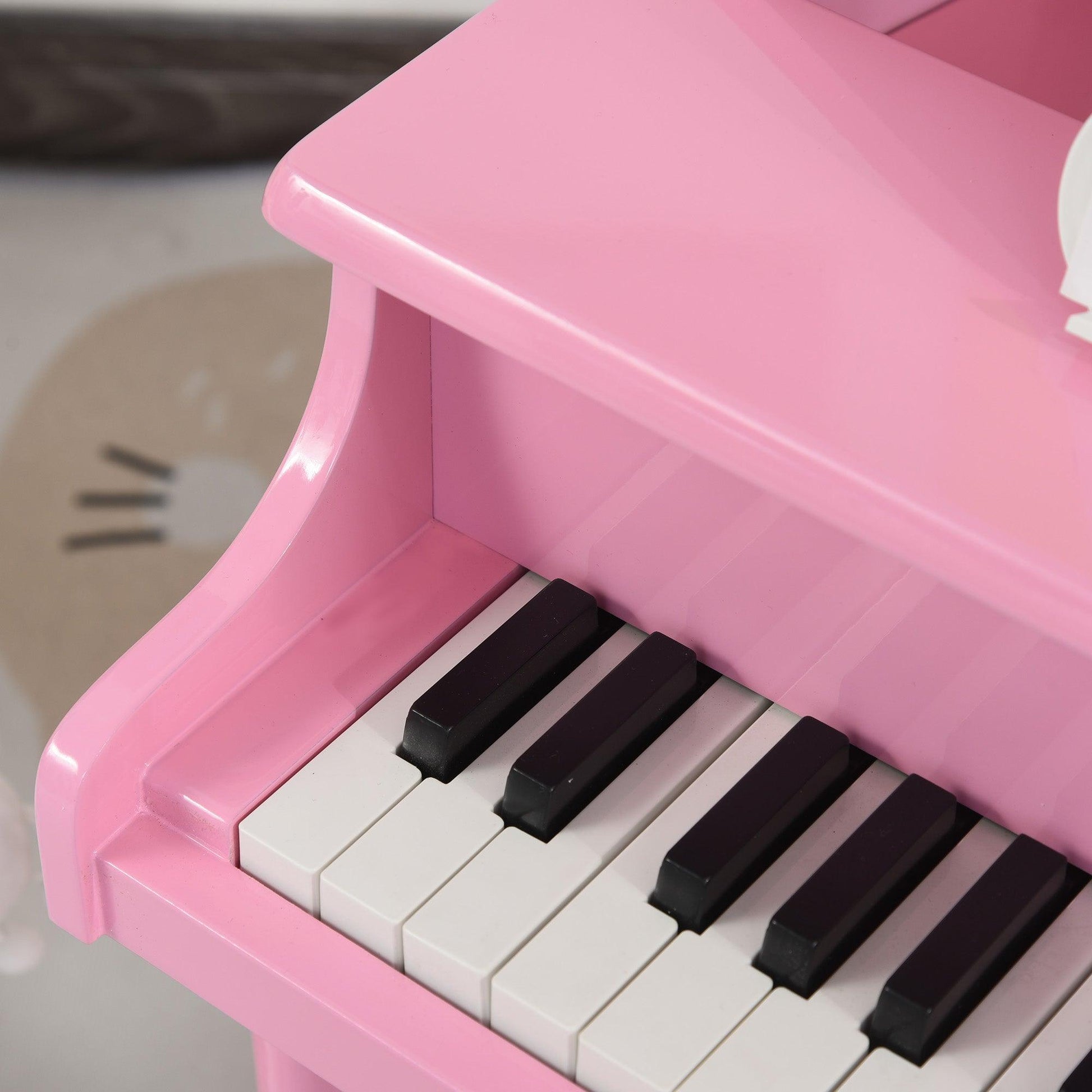 HOMCOM Kids Piano Set - Mini Toy Grand, Pink - ALL4U RETAILER LTD